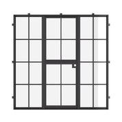 Premium Dutch single flat steel entry door with sidelights