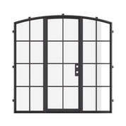 Premium single arch steel entry door with sidelights