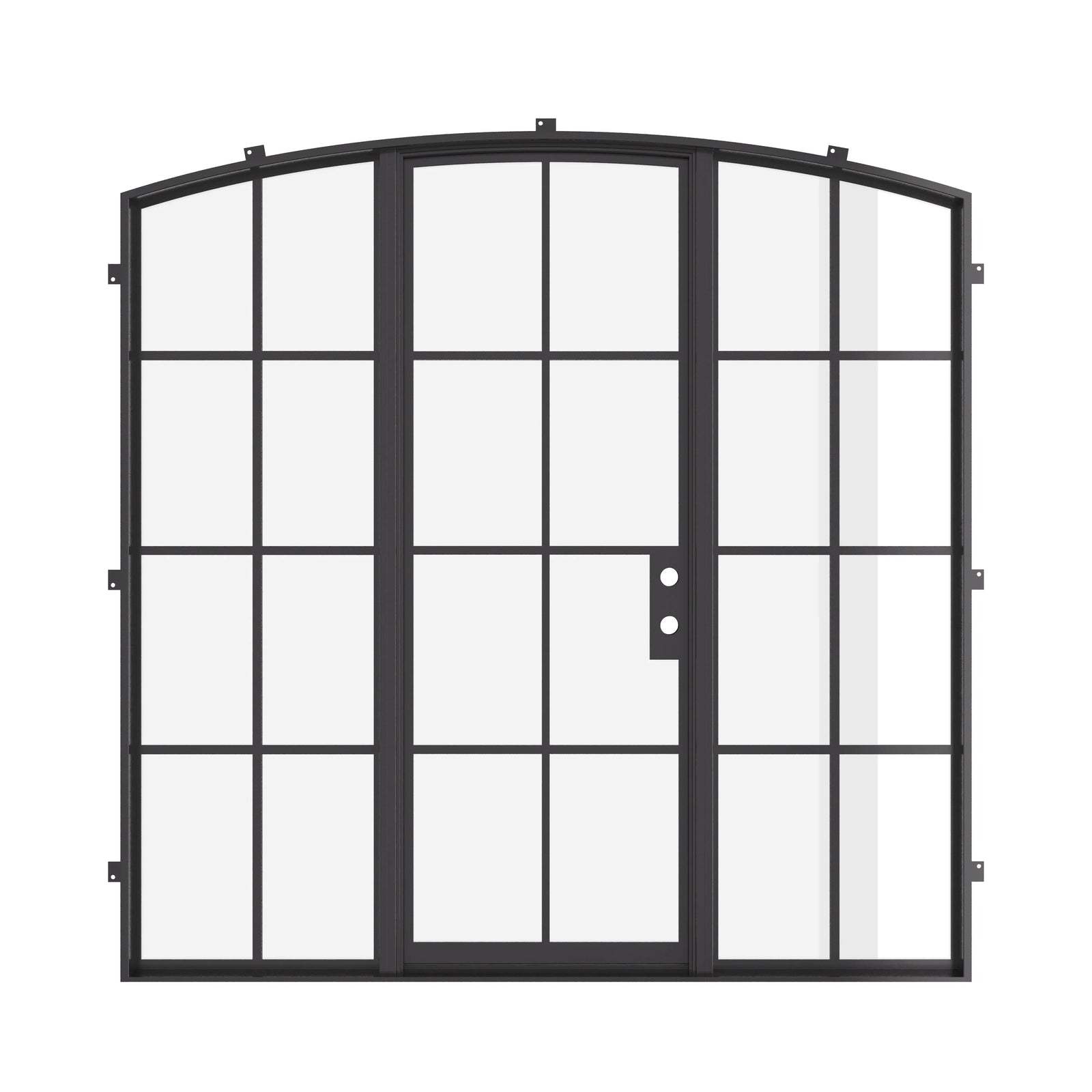 exterior single arch door with sidelights and energy efficiency