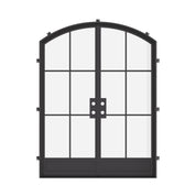 PINKYS double arch interior steel door with slim Ottostumm steel frame and clear glass panels