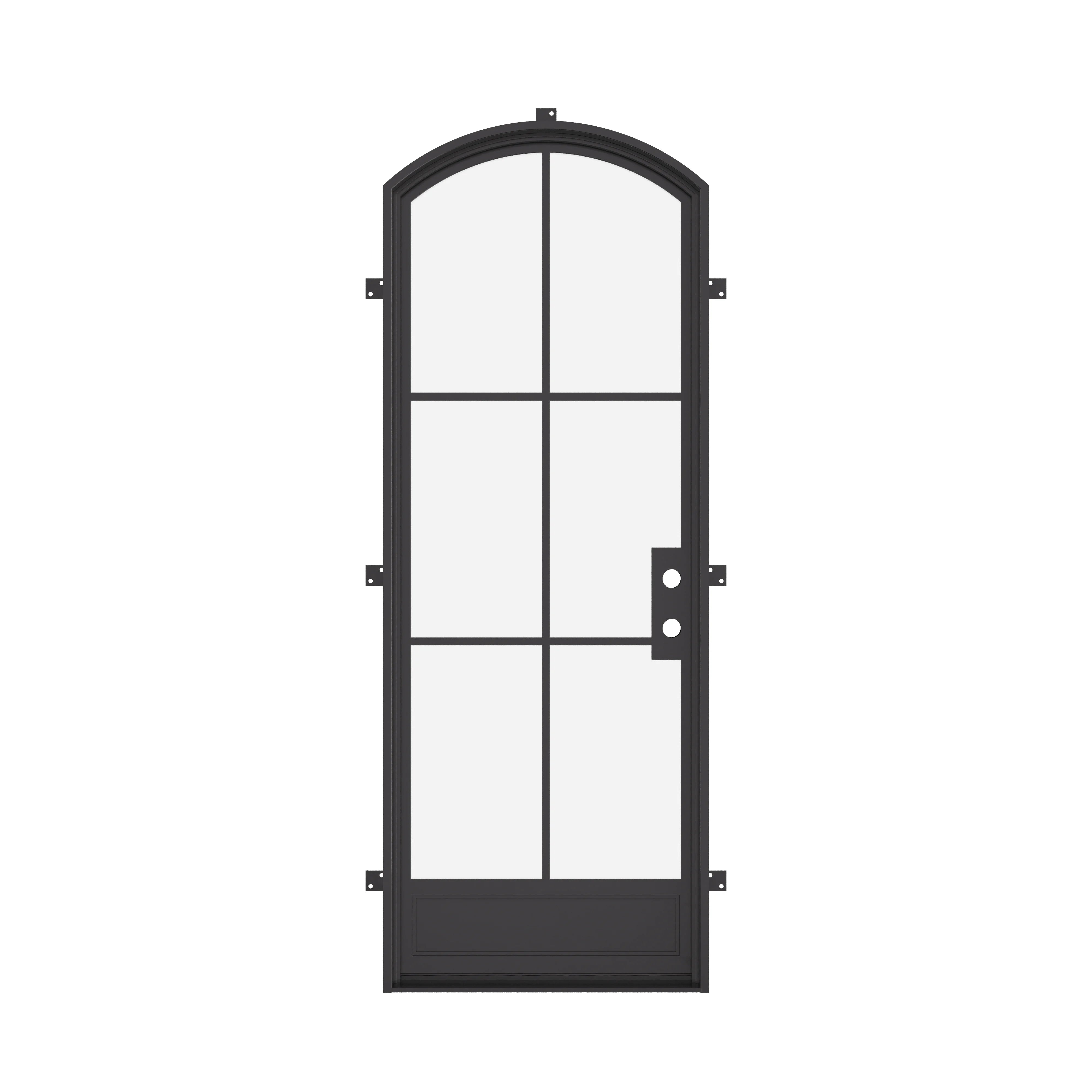 Air 7 thermal break single arch steel front door, energy efficient architectural steel entry