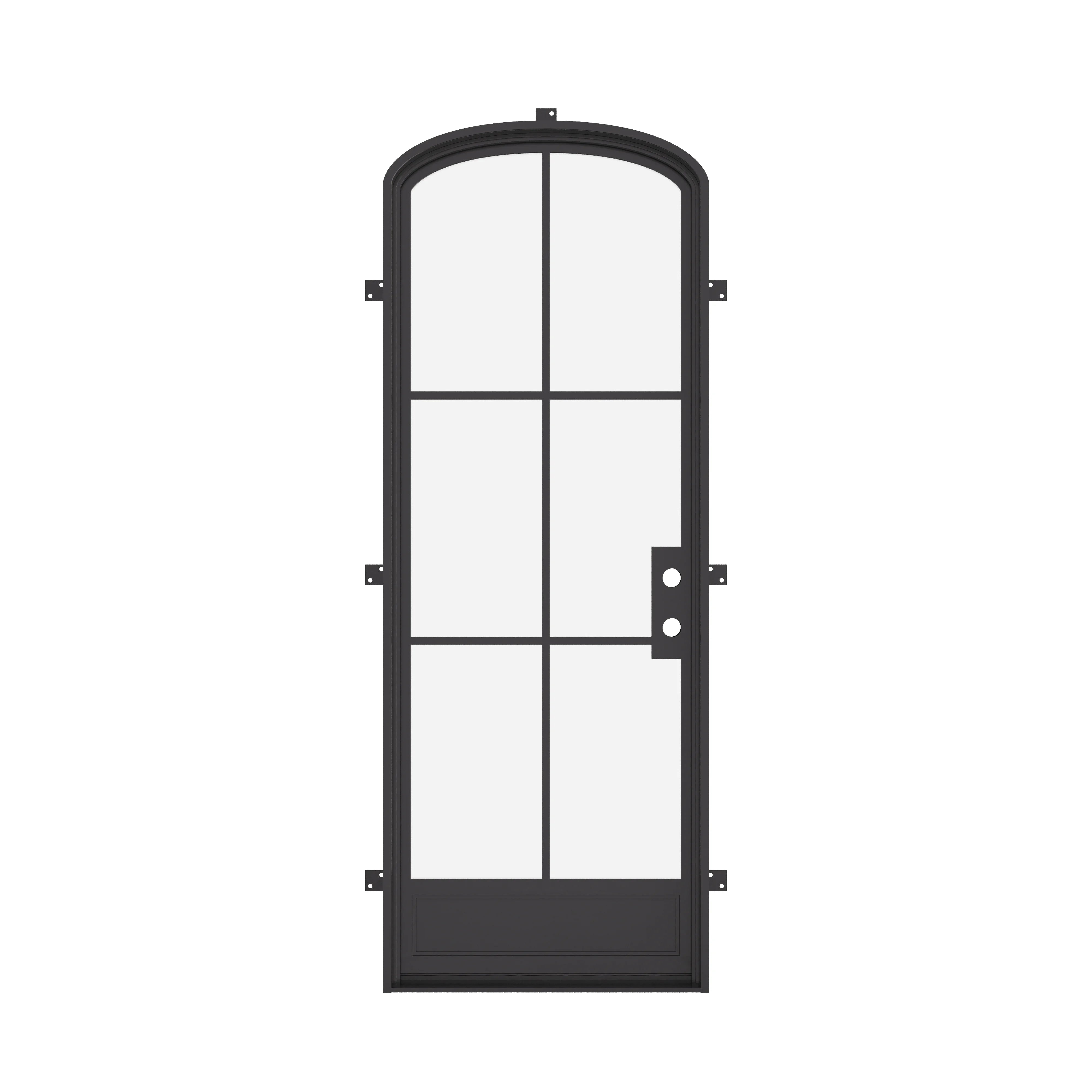 Air 7 single mini arch steel front door, modern minimalist steel door with mini arch
