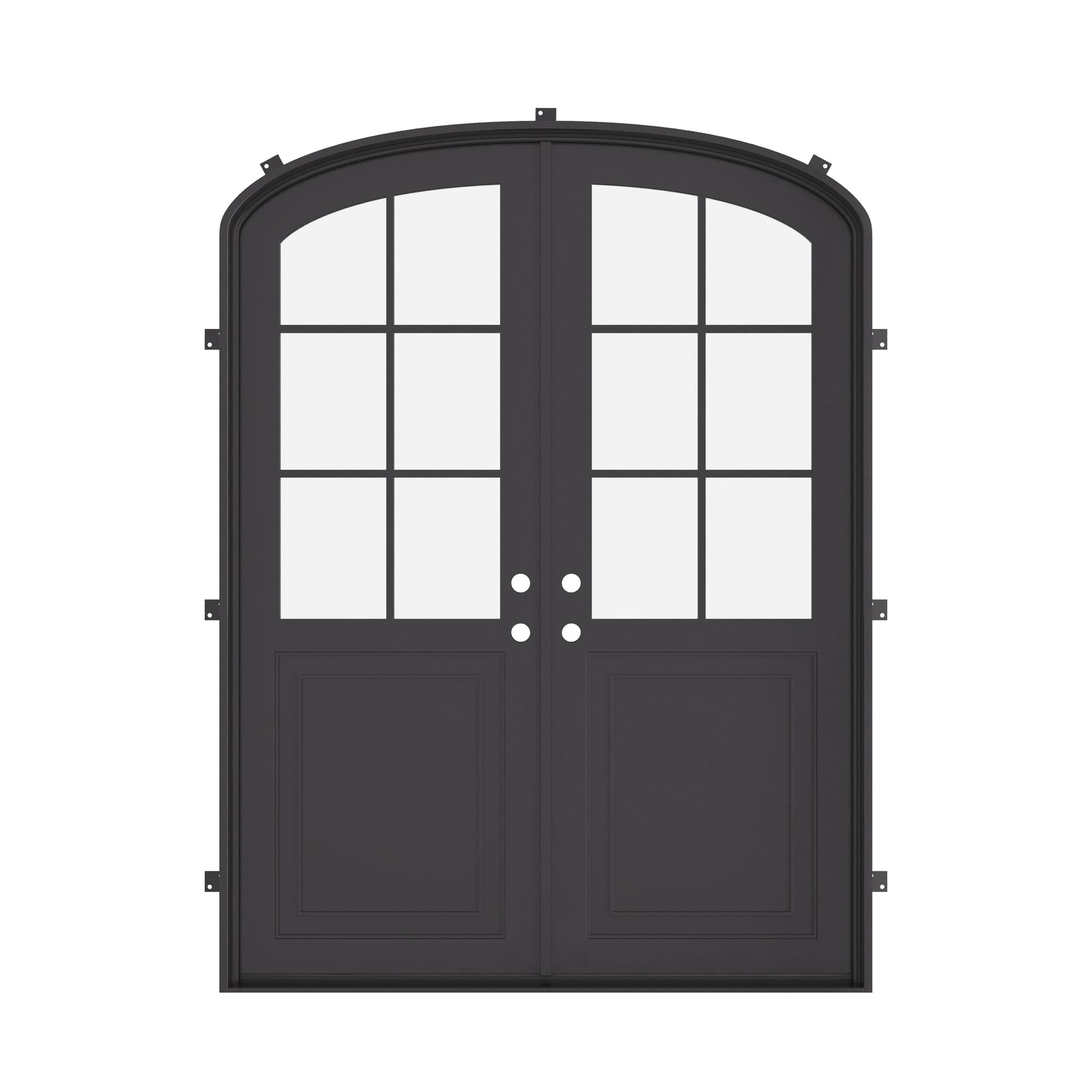 Air Getty double mini arch residential steel front doors with classic architectural arches