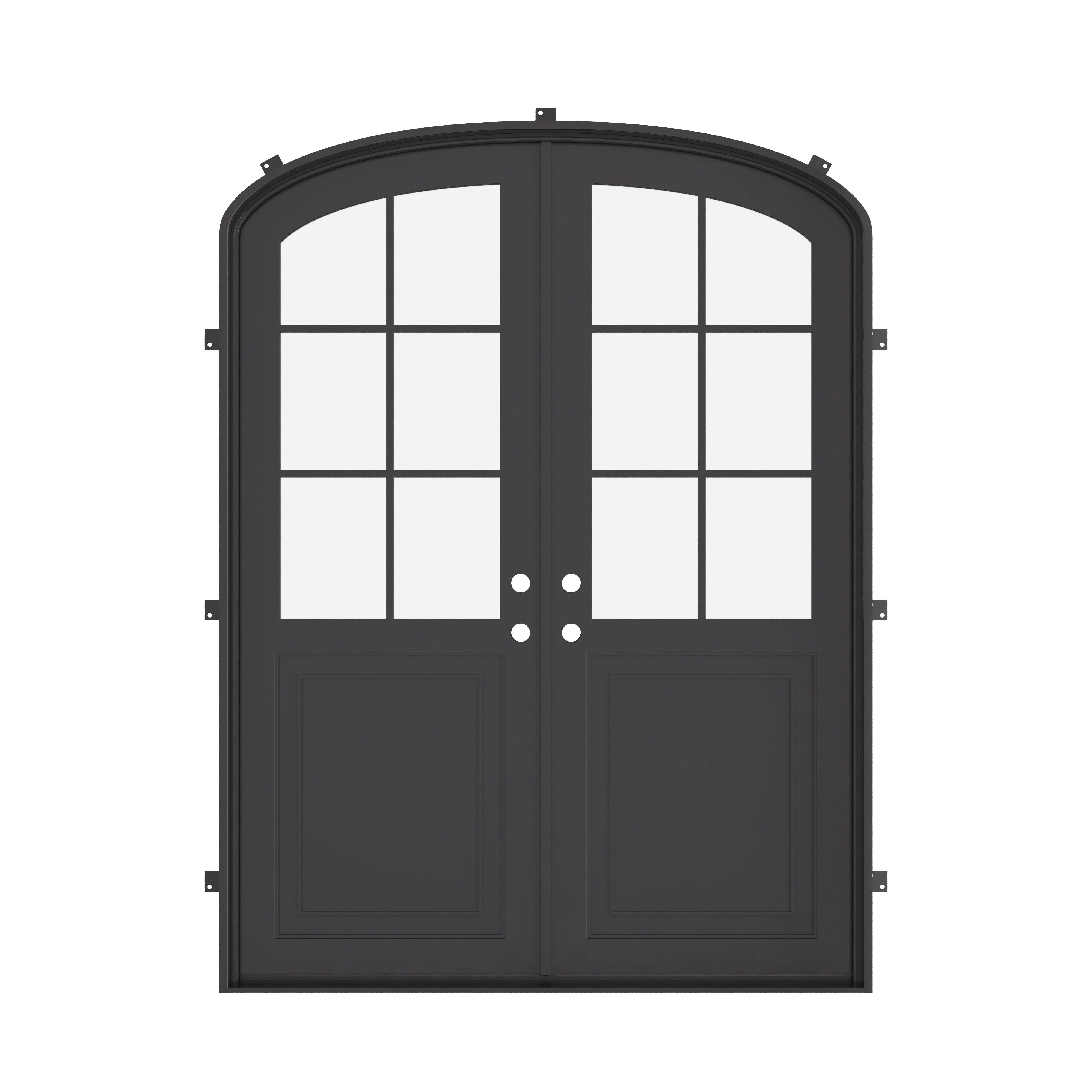 Air Getty double mini arch residential steel front doors with classic architectural arches
