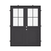 Air Getty Dutch double flat architectural steel entry doors with traditional split opening