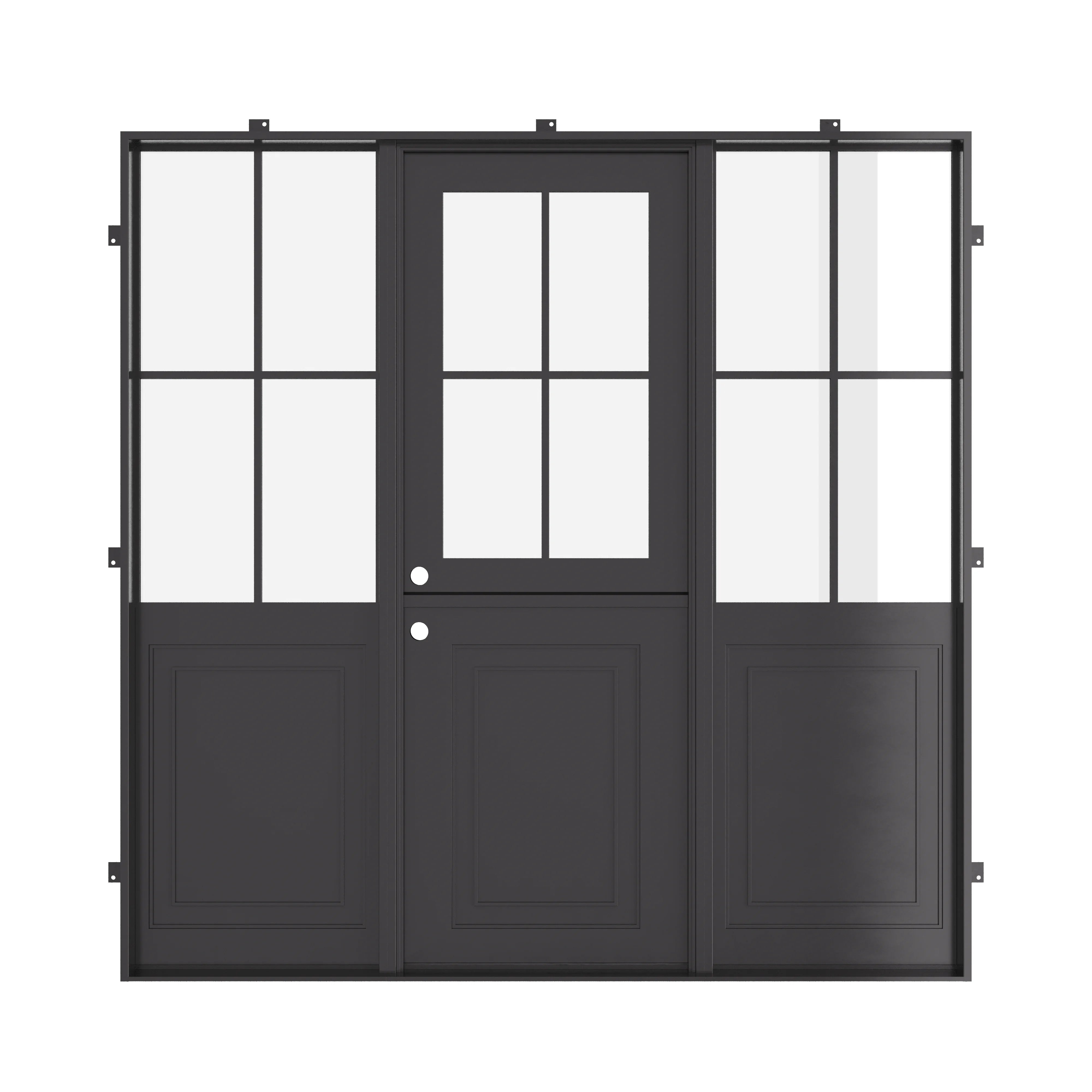 Air Getty Dutch single flat luxury steel Dutch door with side windows and split entry