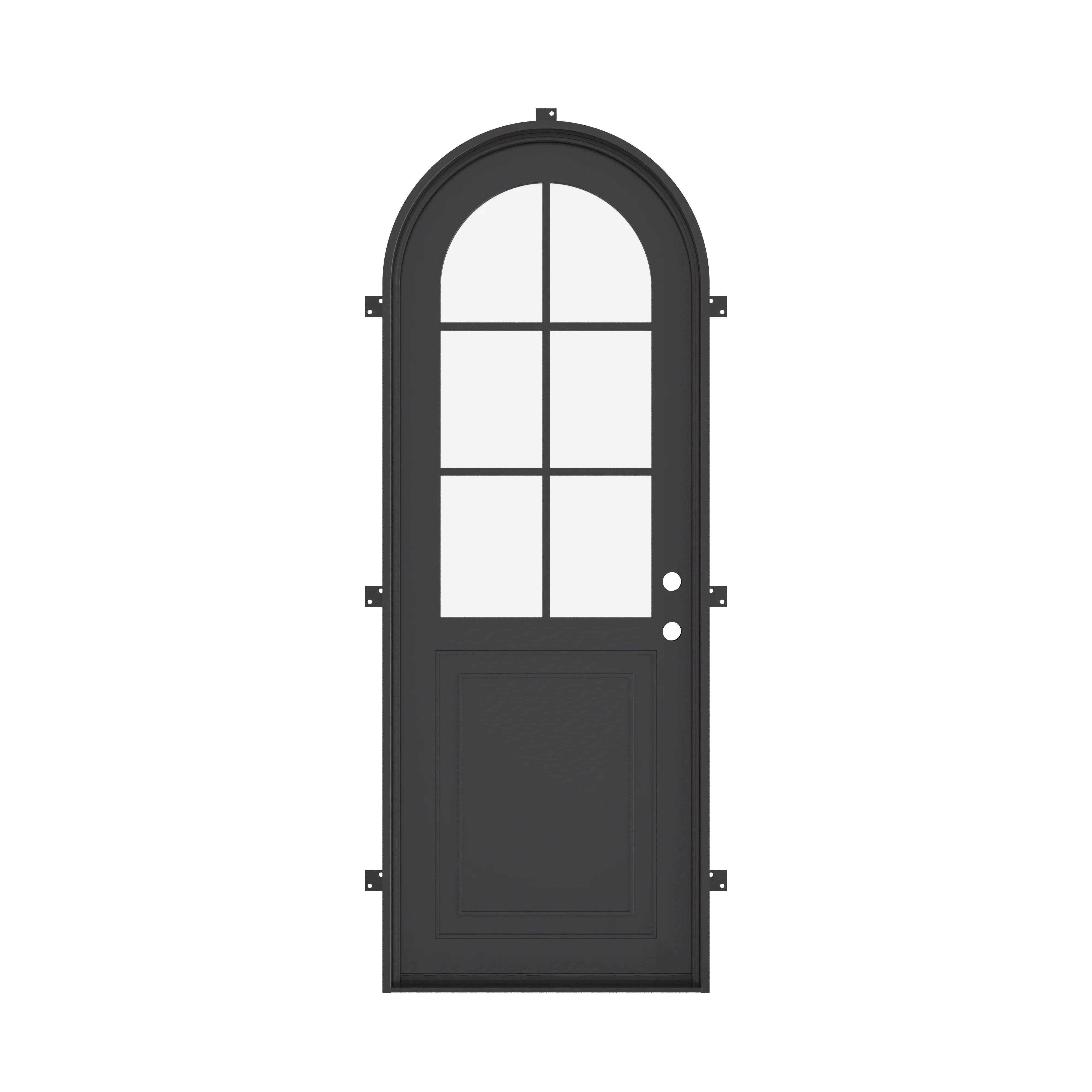 Air Getty single full arch residential steel entry door with elegant arch design