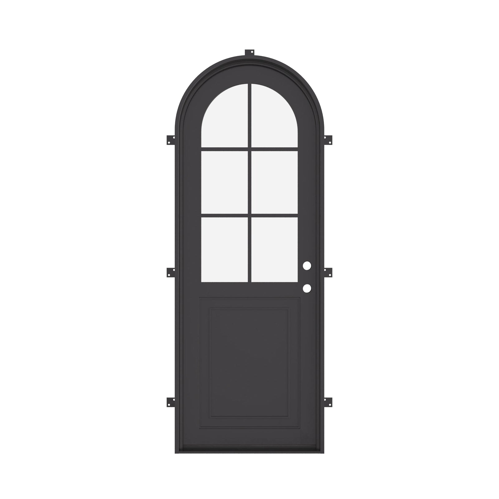 Air Getty single full arch thermal break steel front door with insulated architectural steel frame