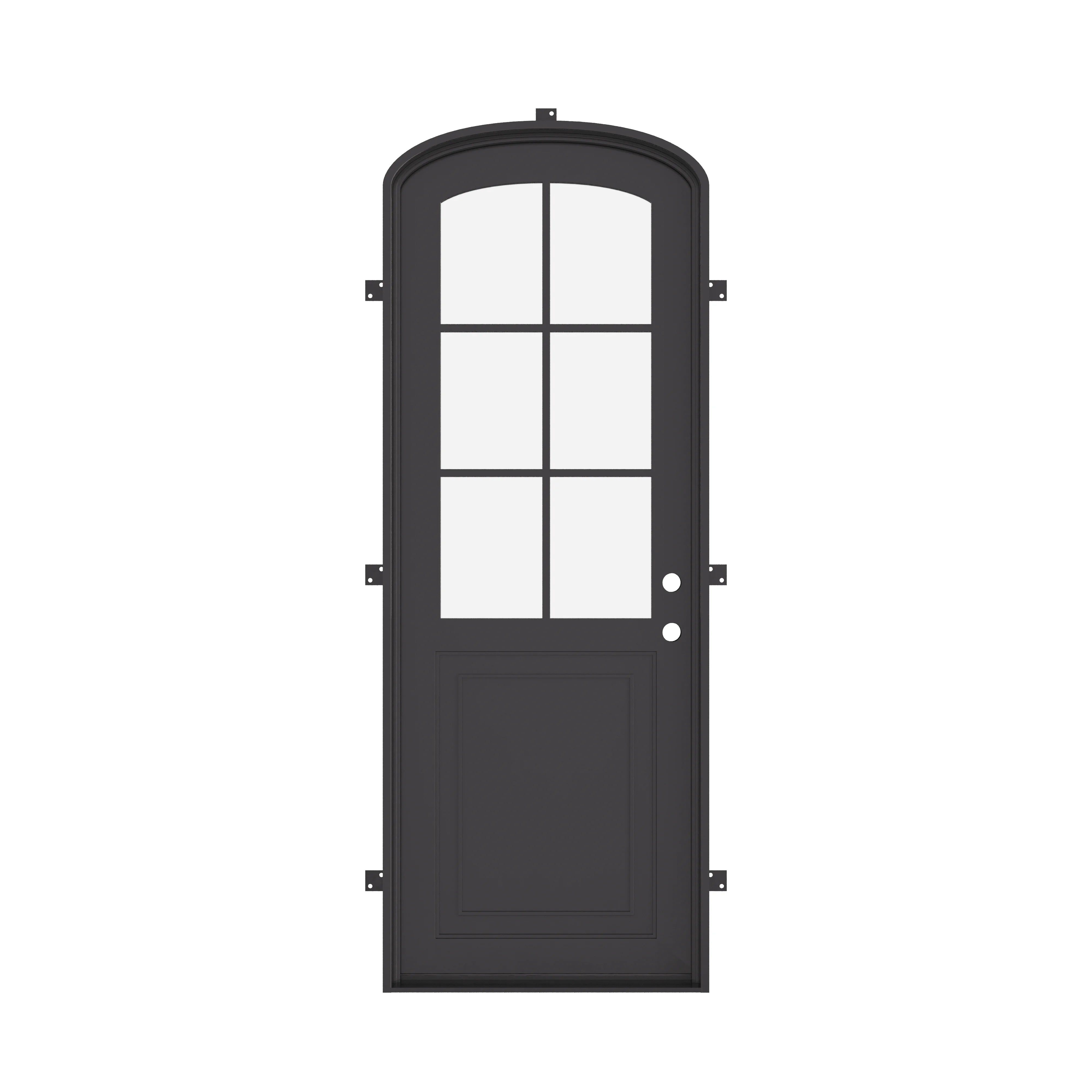 Air Getty single mini arch luxury steel front door with subtle European arch styling