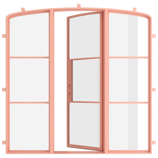 Air 4 with Side Windows - Single Mini Arch | Standard Sizes - Staff Picks by Pinky’s Iron Doors — home doors, view 1
