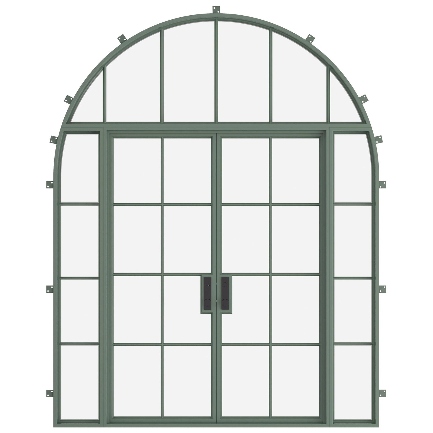 Air 5 with Side Windows and Full Arch Top Window - Double Flat | Standard Sizes - Staff Picks by Pinky’s Iron Doors — home doors, view 1
