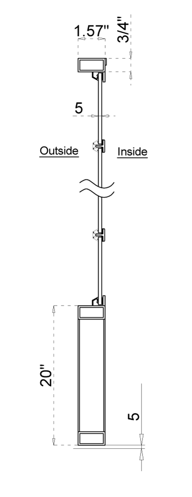 Interior Steel Pantry Door Cut Sheet from Side 