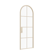 neutral colored full arch steel door