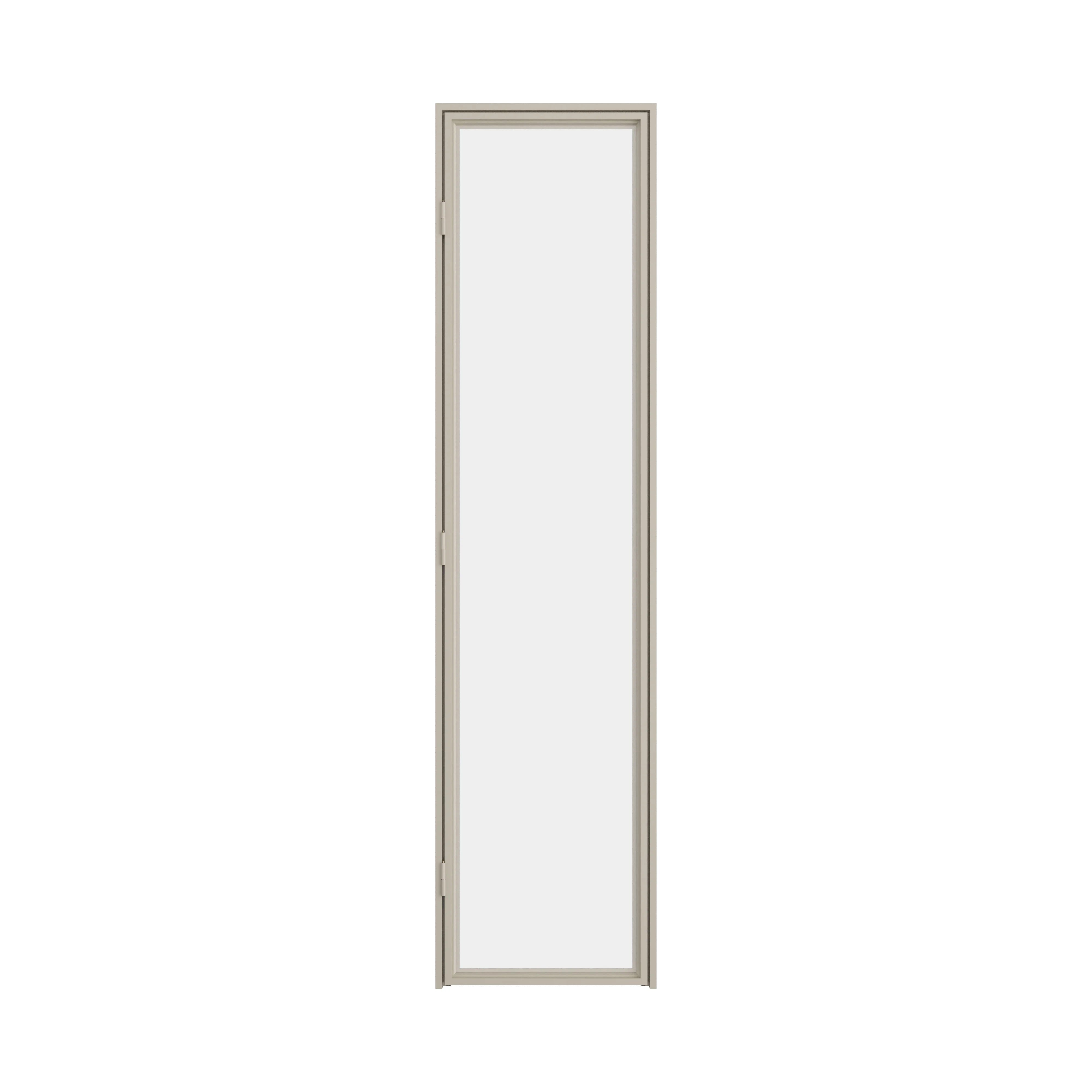 Interior architectural steel pantry door with glass panes and slim frame