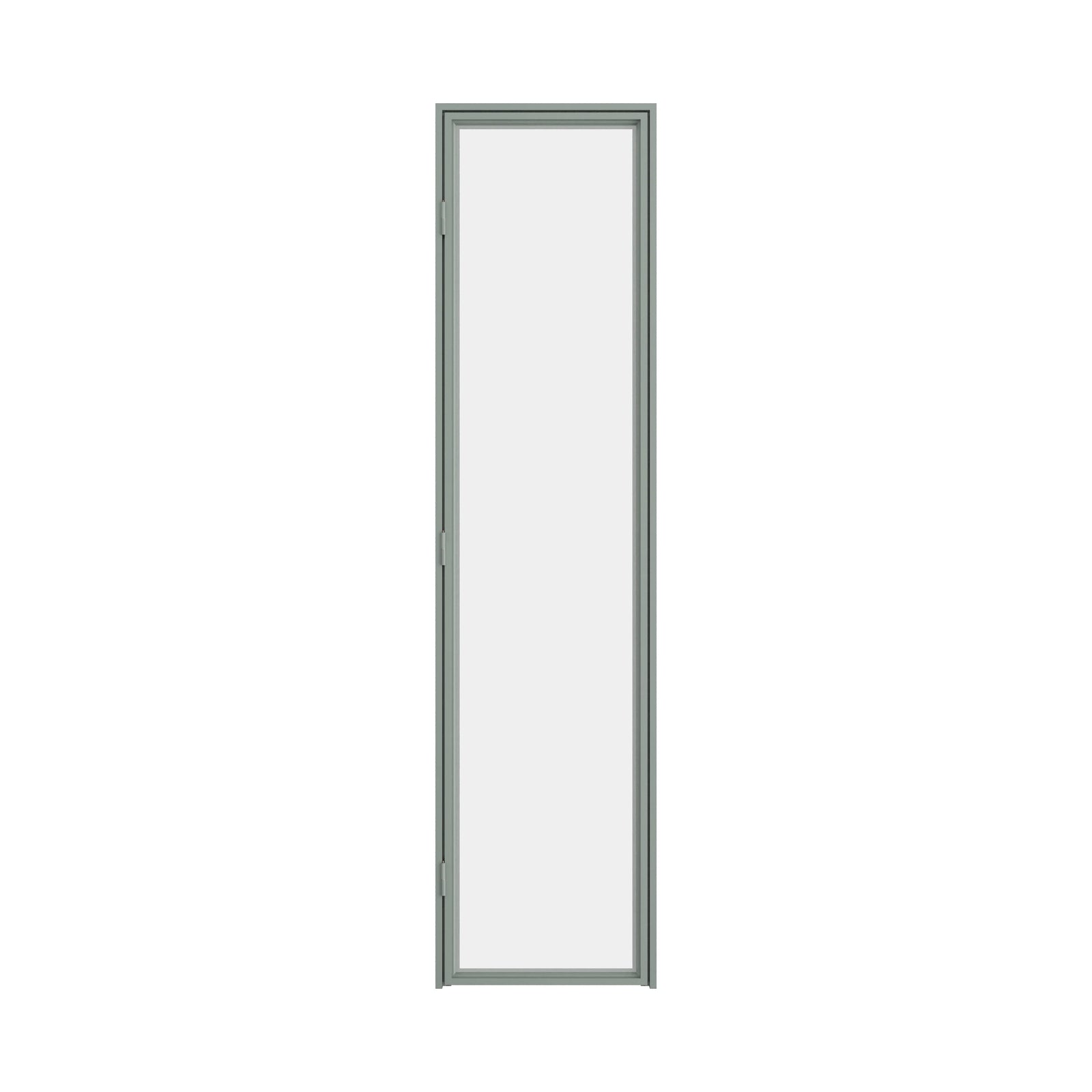 Contemporary pantry door with hot-rolled steel frame and clear glass panels