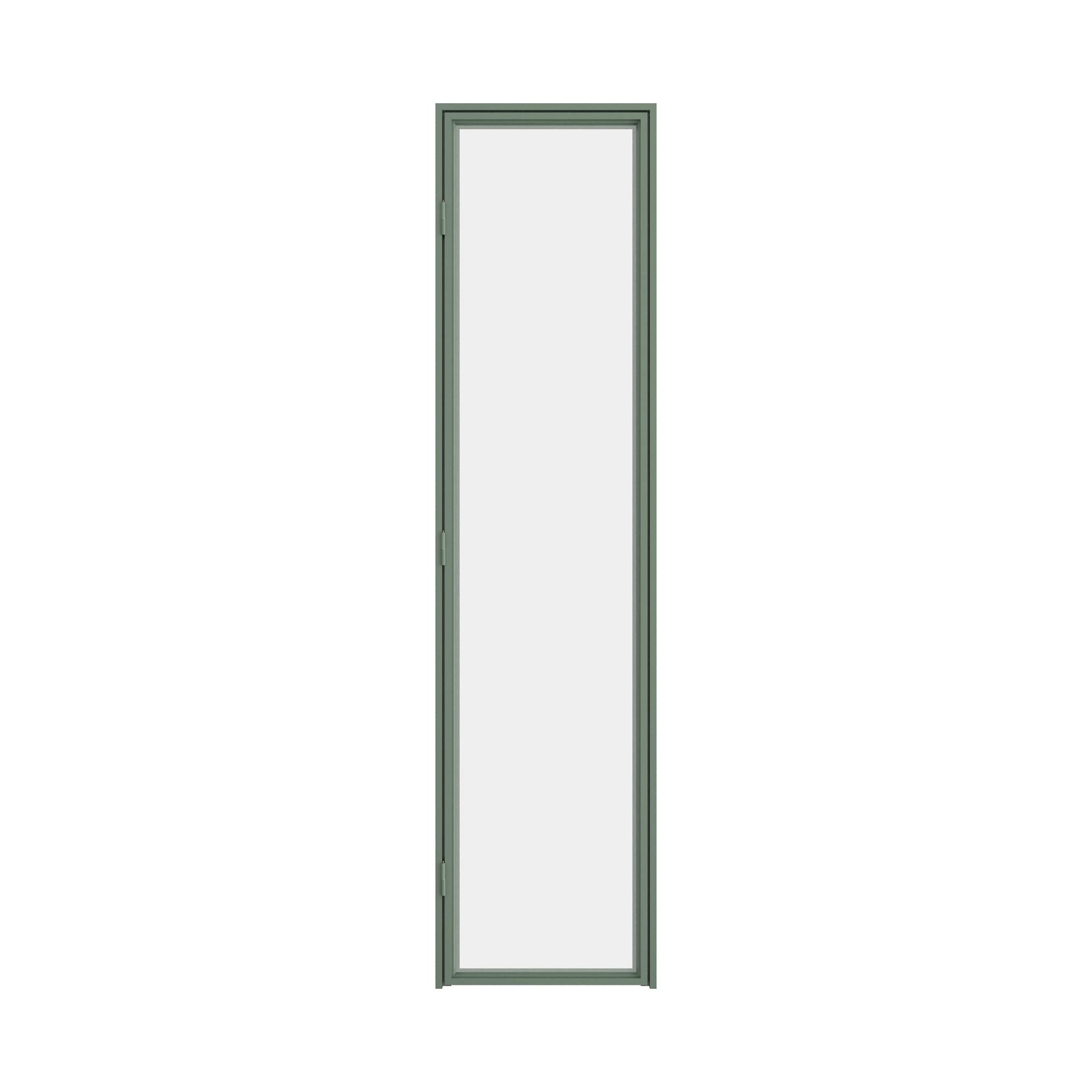 Steel pantry door with divided glass panels and narrow steel sightlines