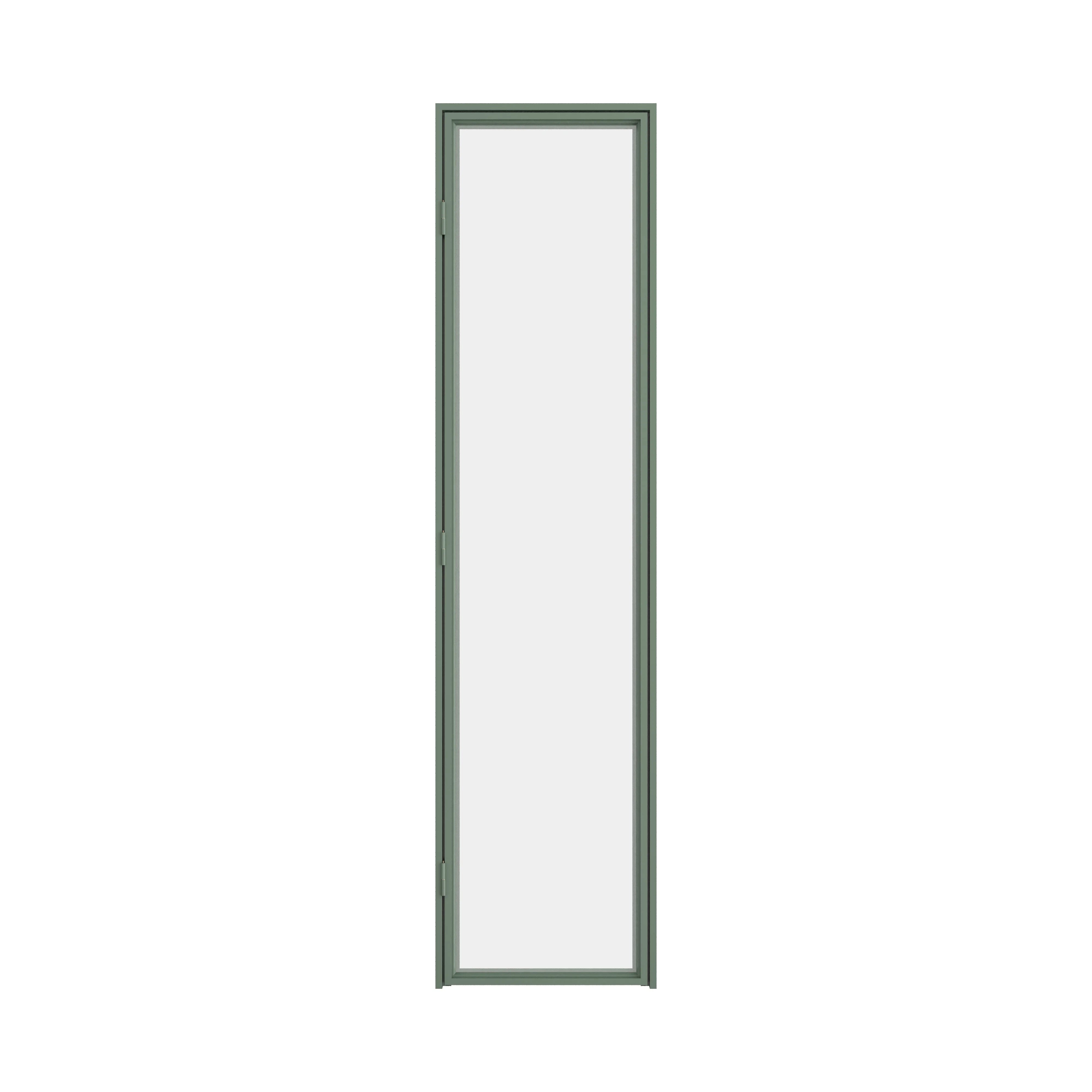 Steel pantry door with divided glass panels and narrow steel sightlines