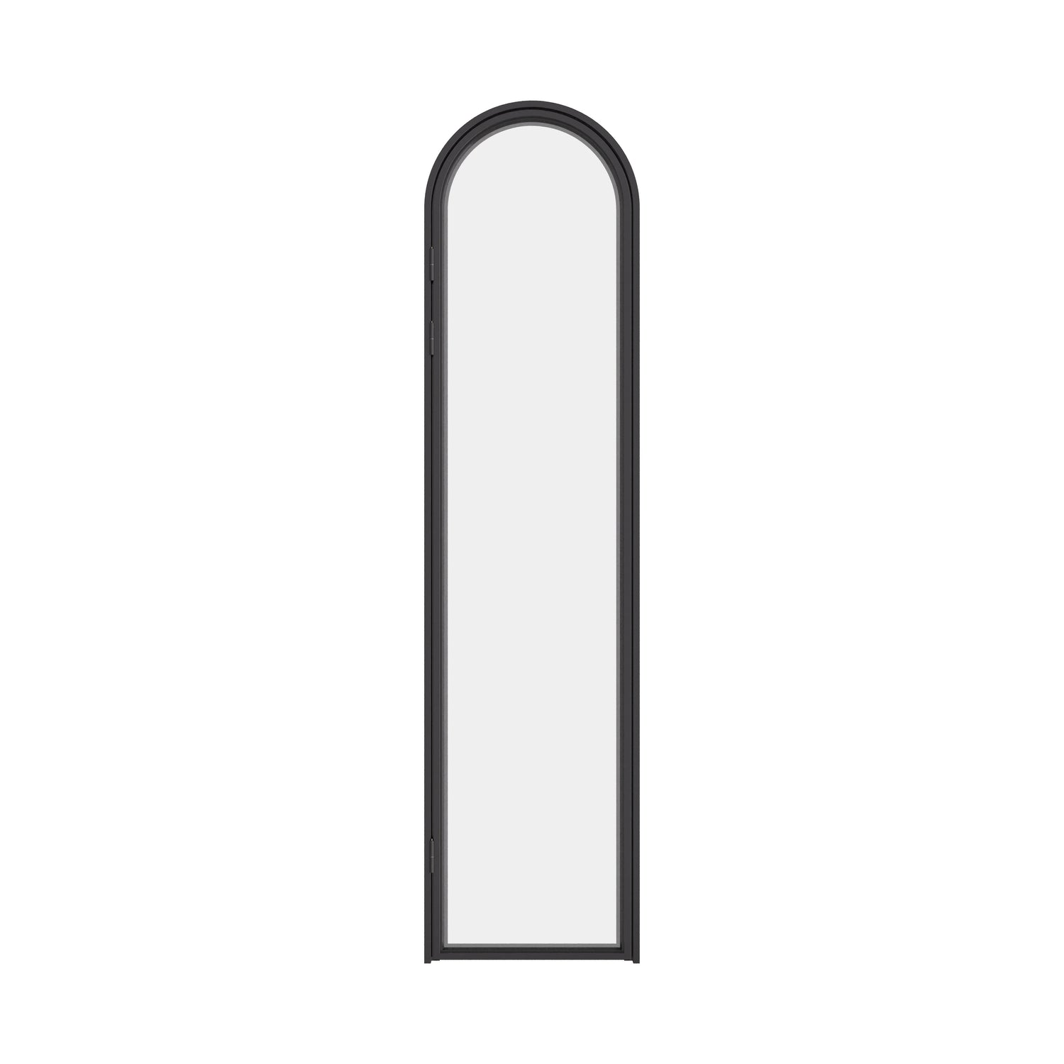 Architectural steel pantry door with divided glass panes and narrow frame