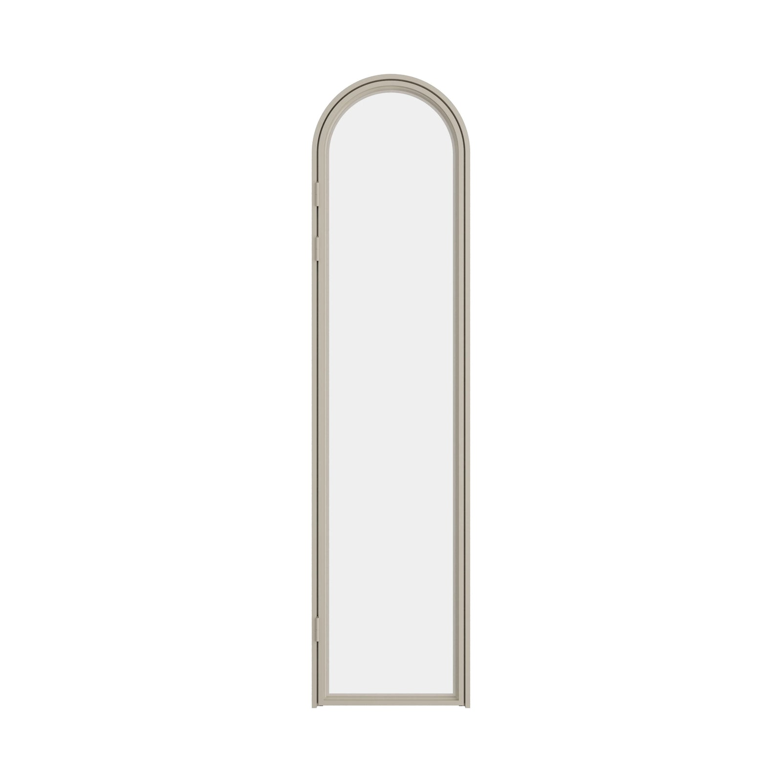 Interior steel pantry door with glass insert and narrow architectural steel profile