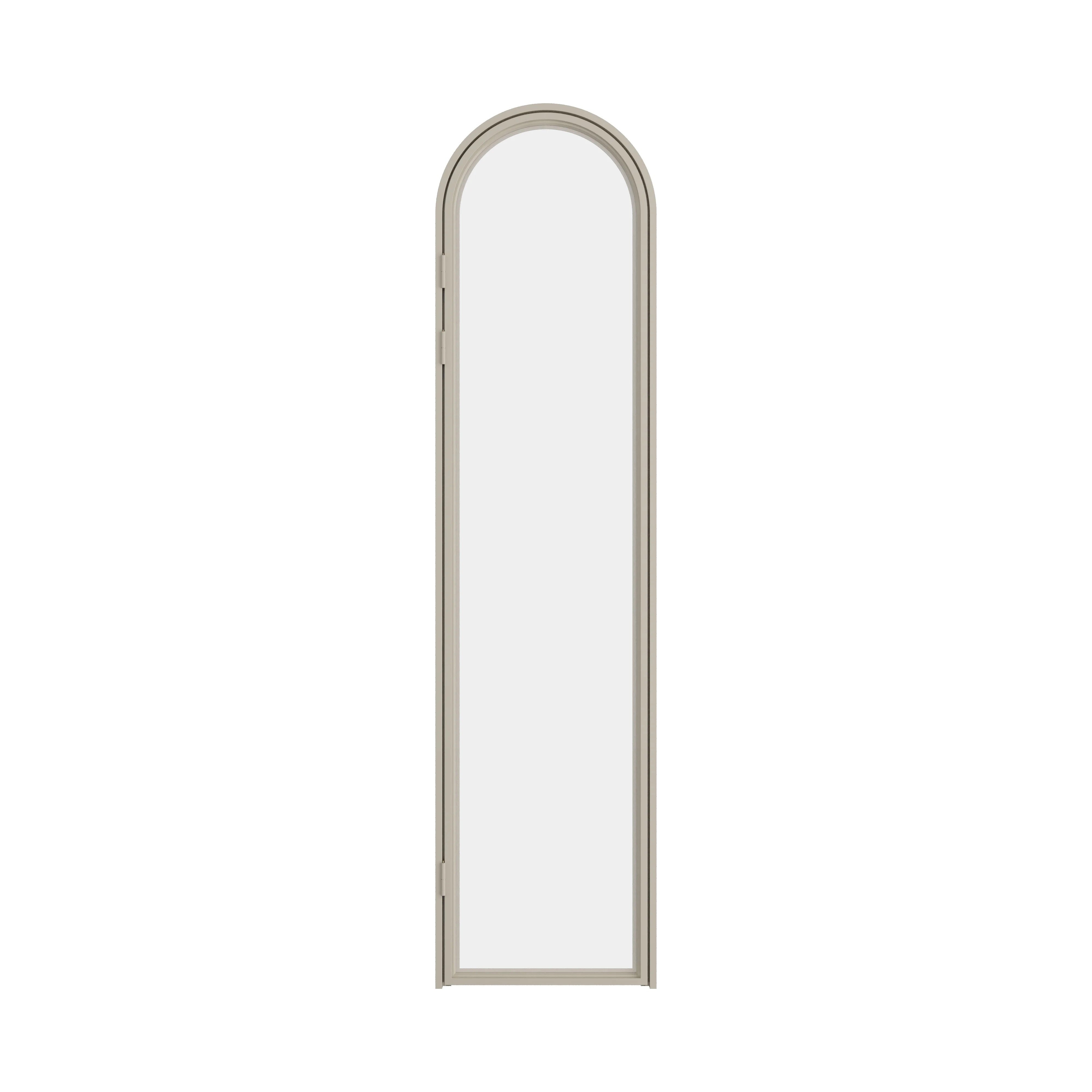 Interior steel pantry door with glass insert and narrow architectural steel profile