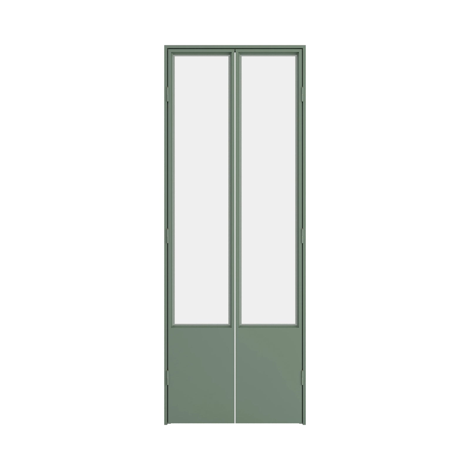 Modern steel pantry door with glass panes and contemporary design