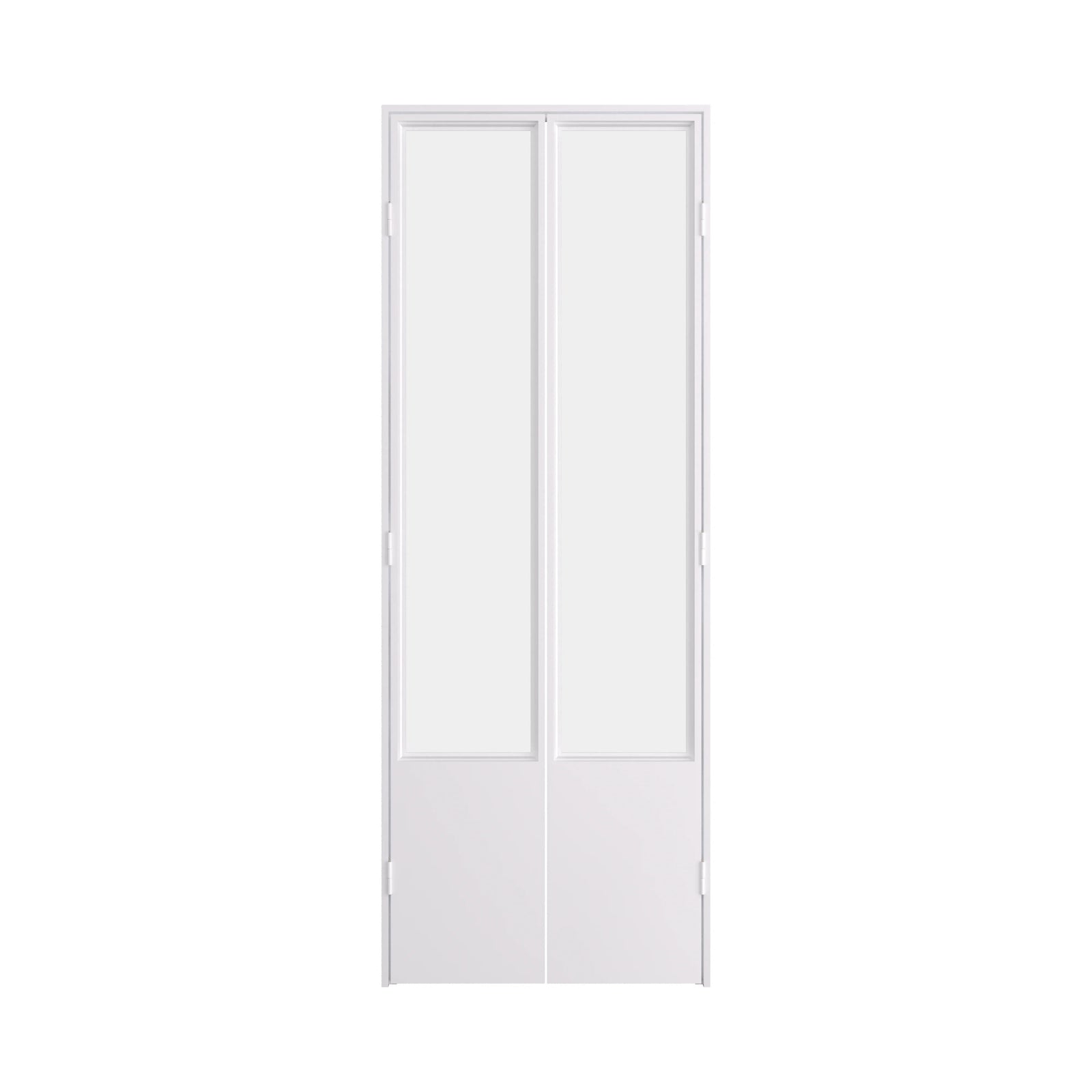 Interior steel pantry door with glass insert and slim steel construction