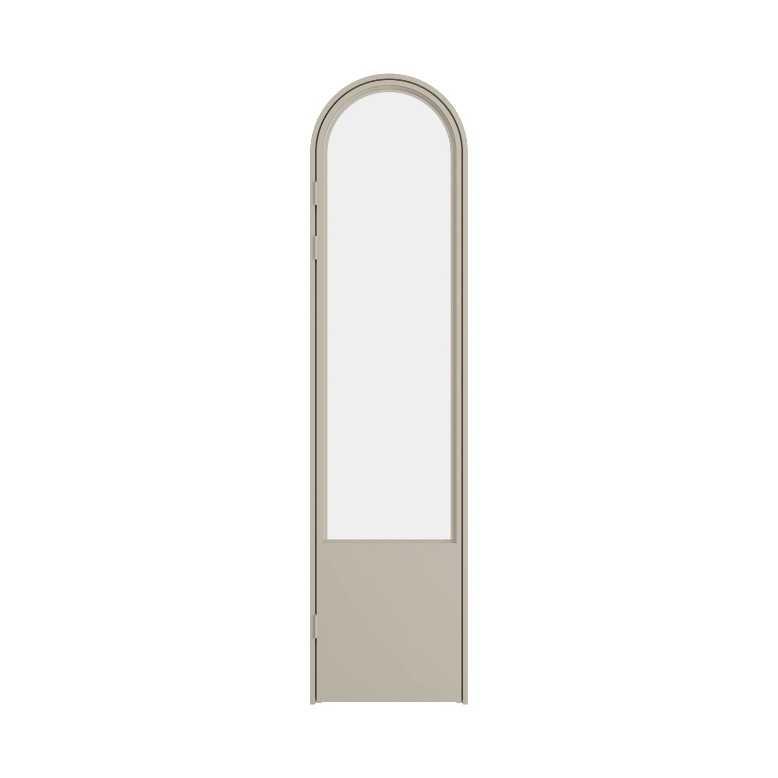 Interior steel pantry door with full glass panel and modern steel construction