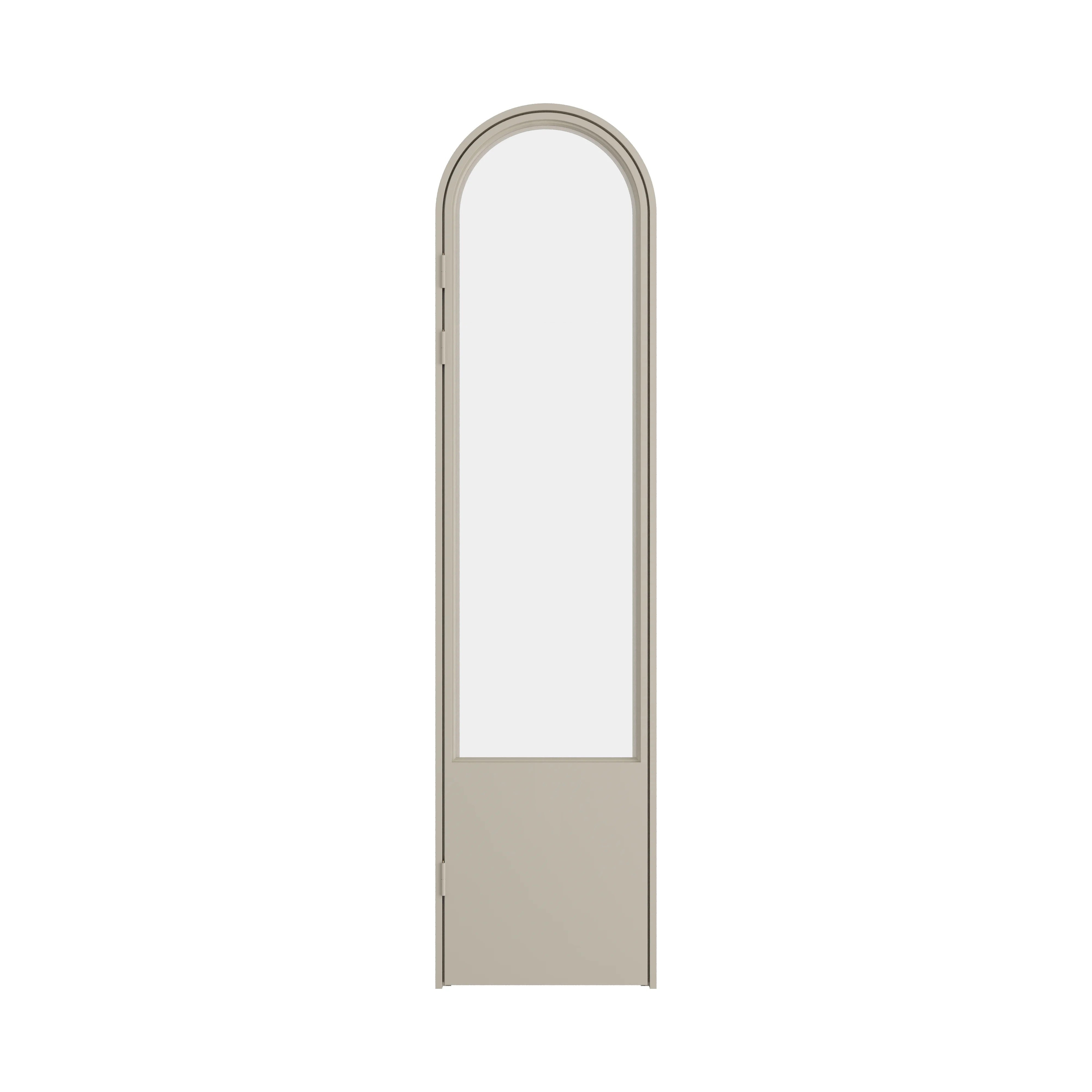 Interior steel pantry door with full glass panel and modern steel construction