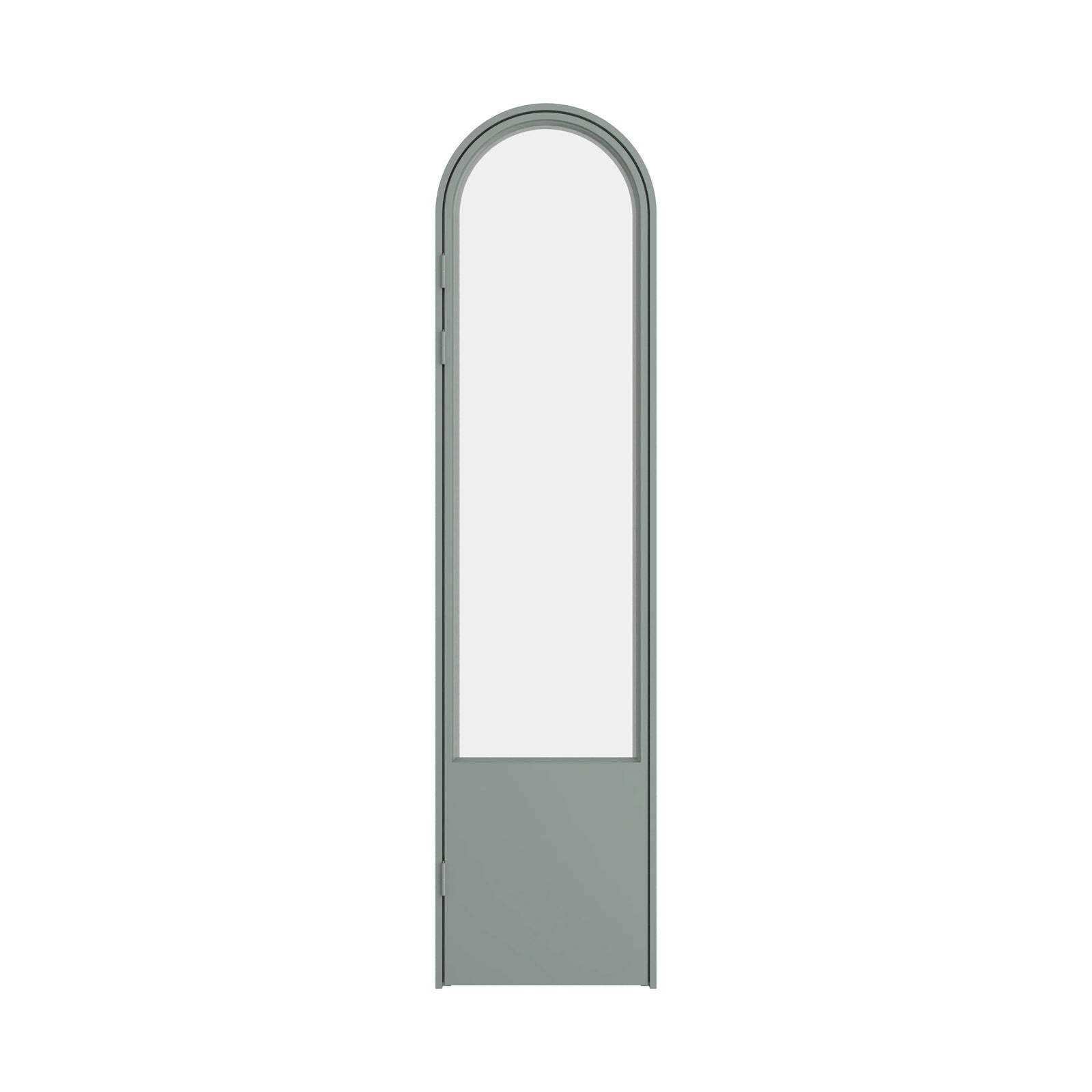 Slim frame steel pantry door with clear glass panels for contemporary kitchens