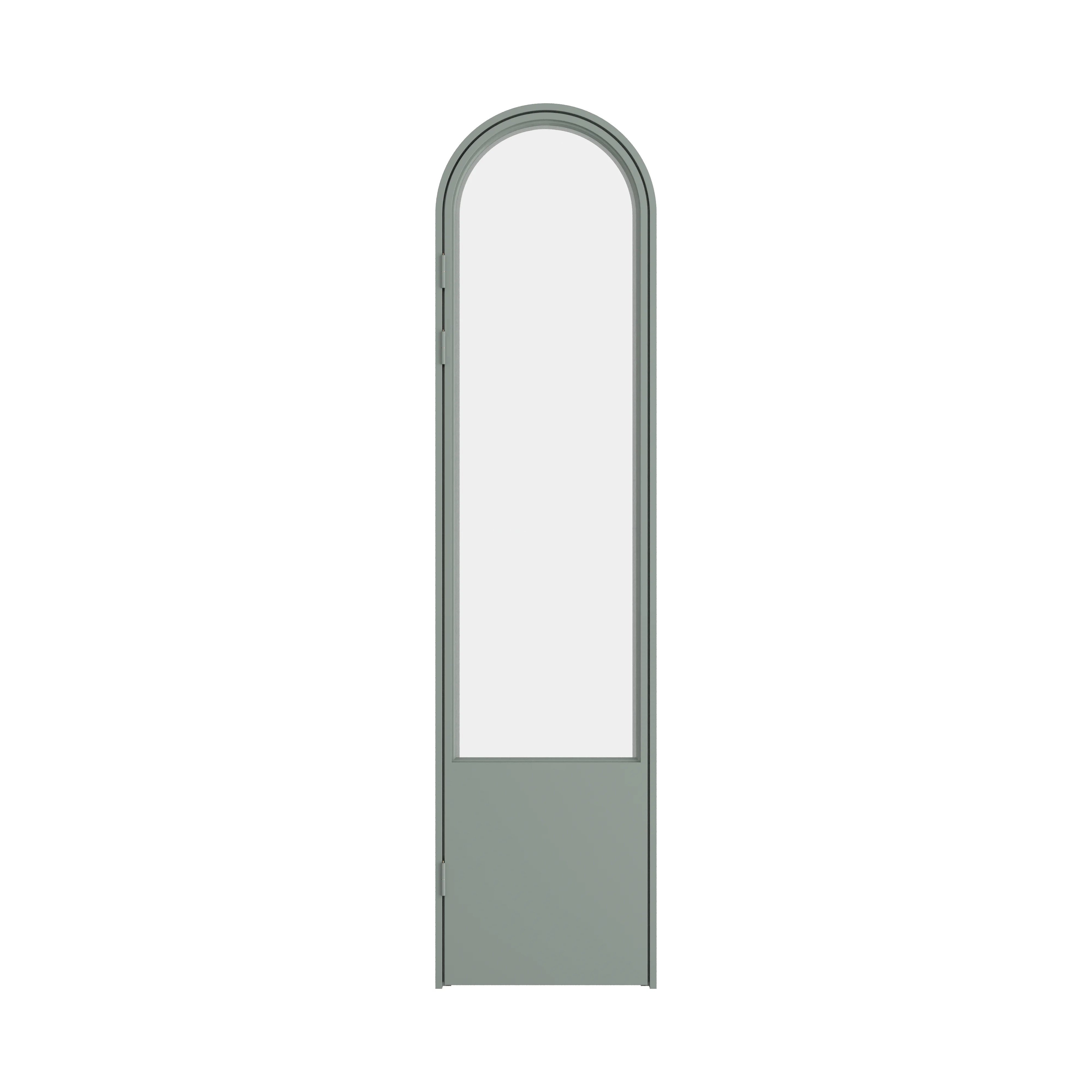 Slim frame steel pantry door with clear glass panels for contemporary kitchens