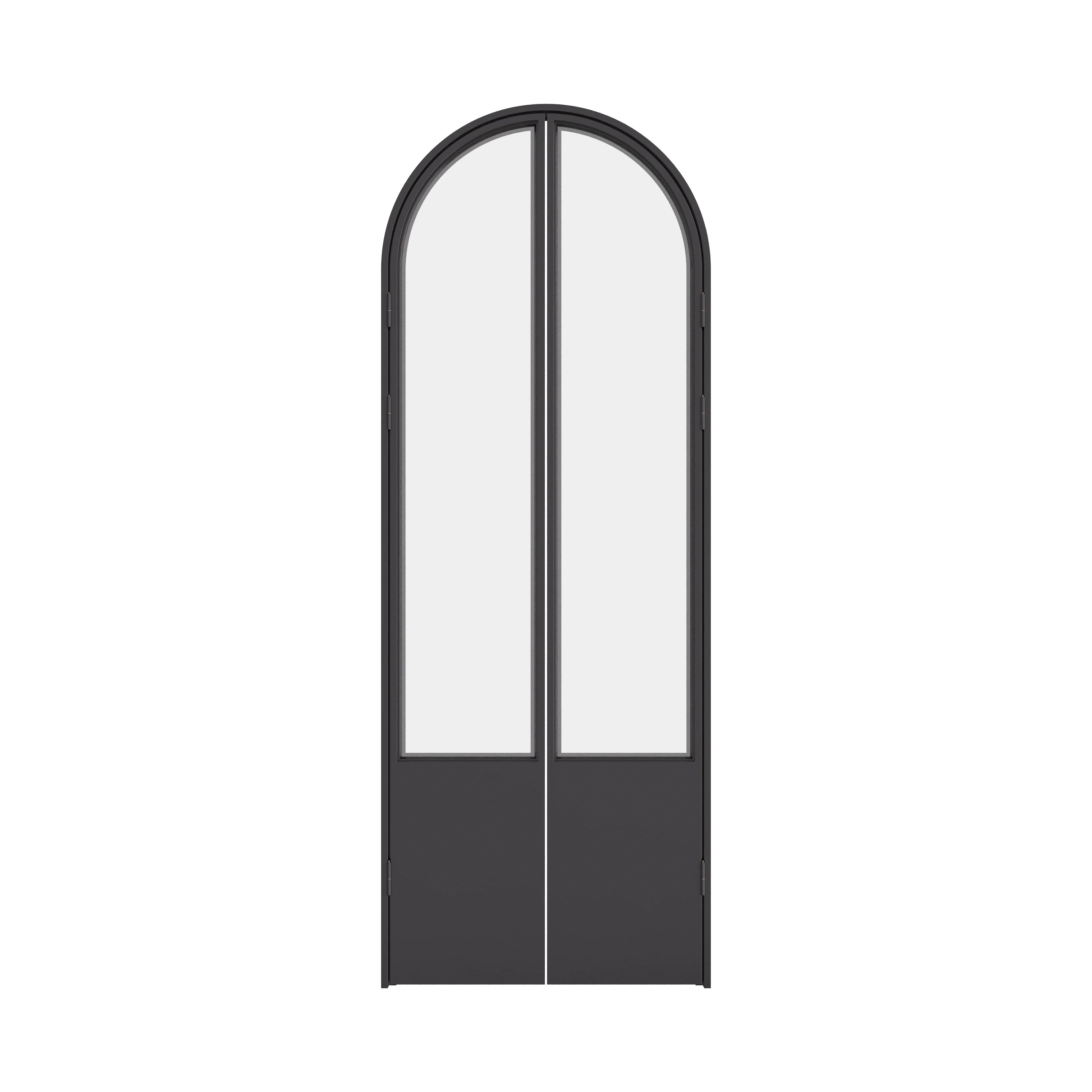 Modern interior pantry door with slim steel frame and divided glass lights