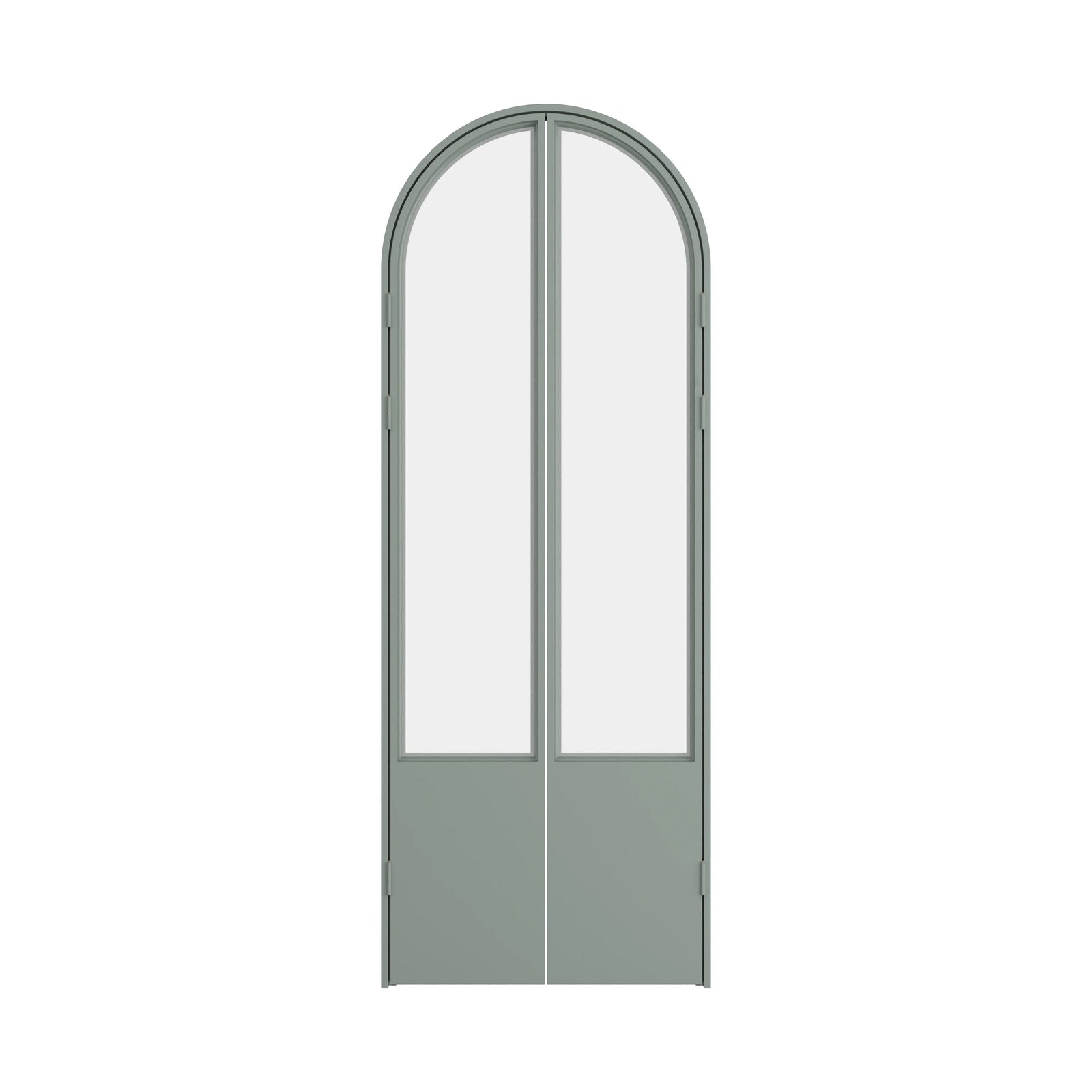 Interior steel pantry door with glass panels and modern industrial style
