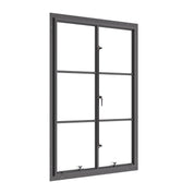 Portrait double casement window, thermal break, galvanized steel, insulated glass