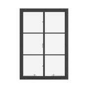 Thermally broken steel double casement window, portrait, dual pane Low-E glass