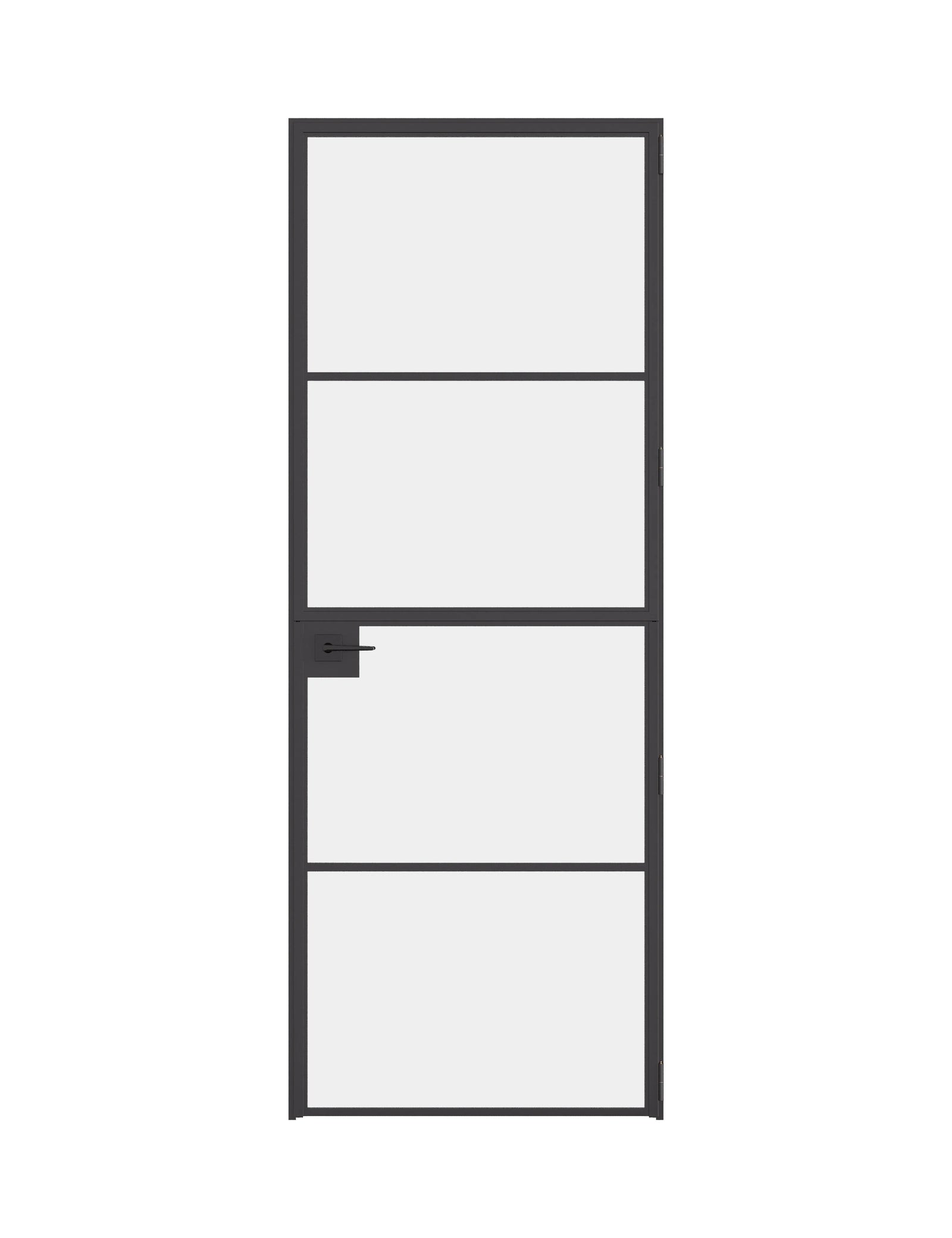 Air 4 Dutch single flat interior door in steel with split design and slim glass panels