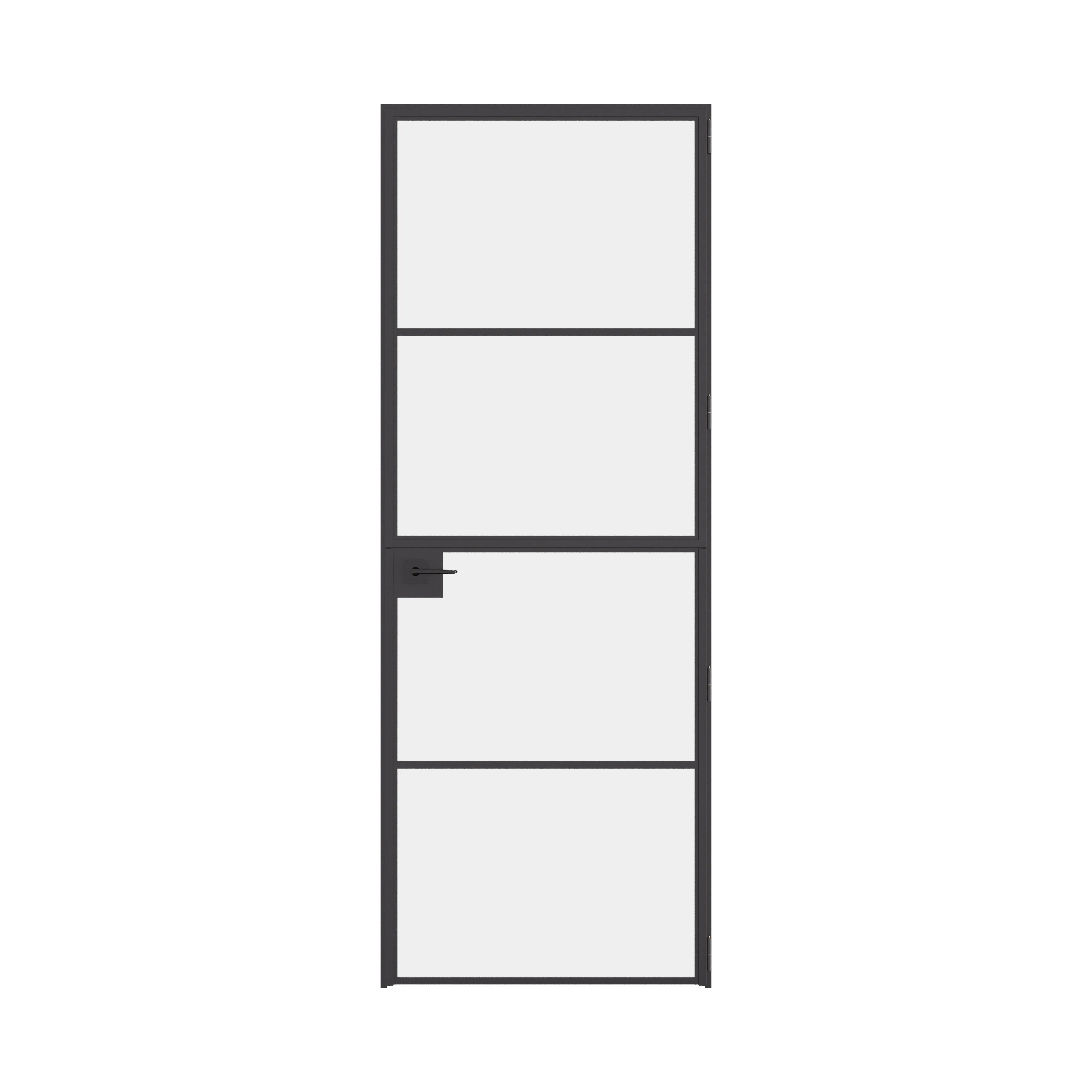 Air 4 Dutch single flat interior door in steel with split design and slim glass panels