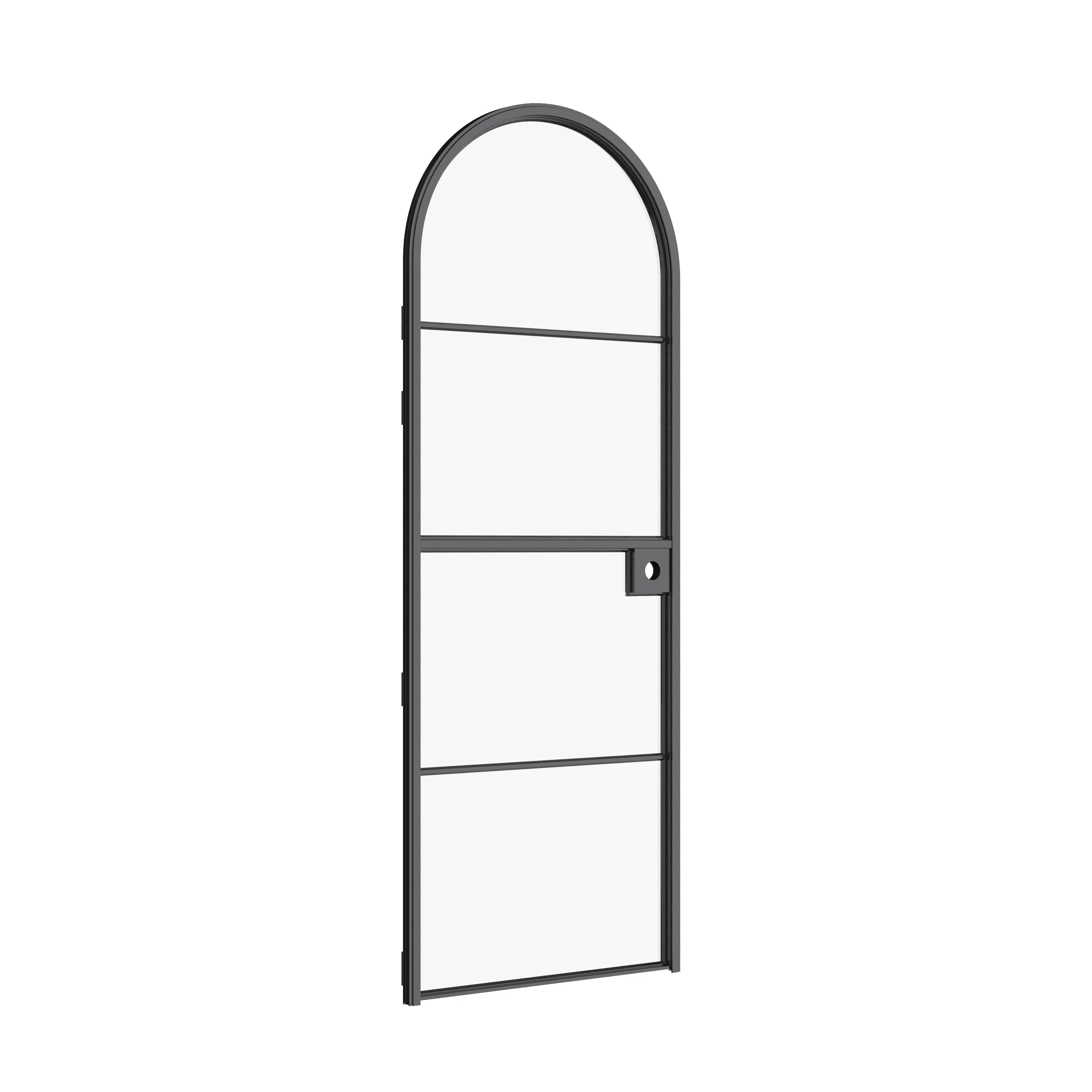 Air 4 full arch split door in strong steel with minimalist muntin layout