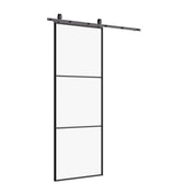 Air 4 glass barn style door with narrow sightlines and contemporary profile