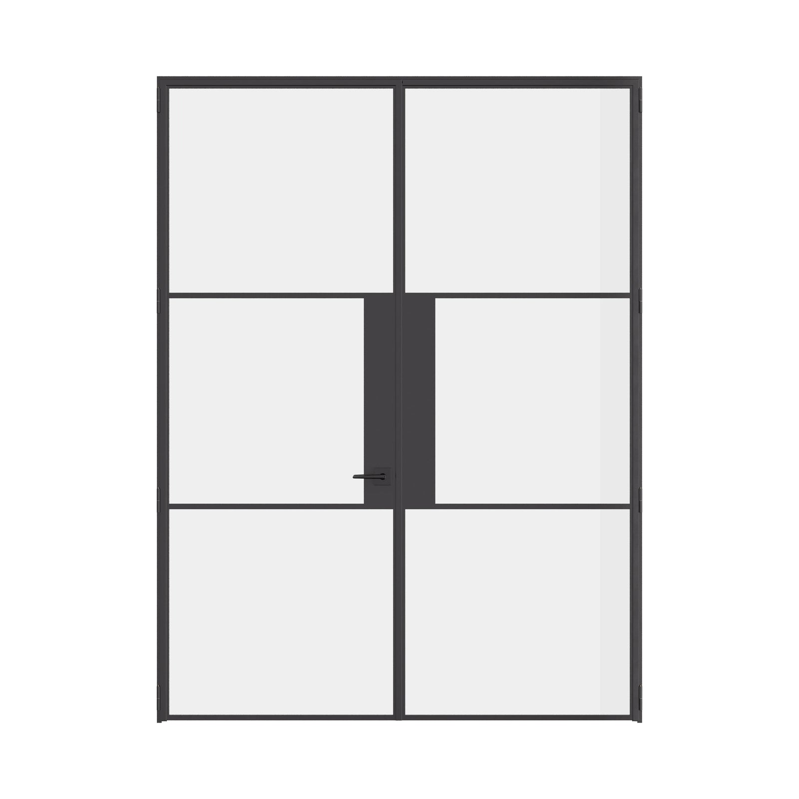 Air 4 double flat steel interior doors with narrow profiles and durable black finish
