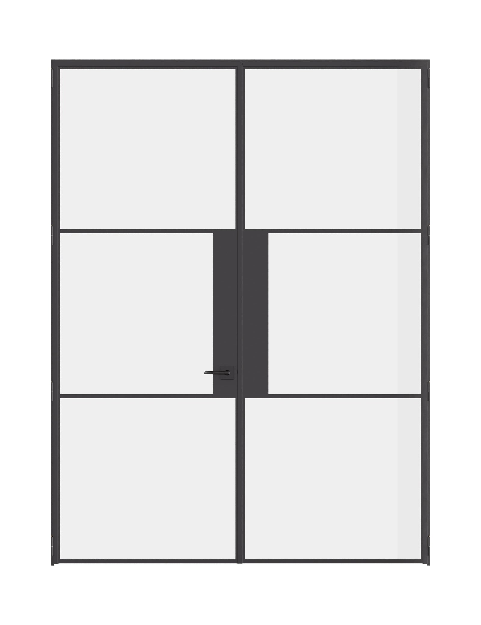 Air 4 double flat steel interior doors with narrow profiles and durable black finish