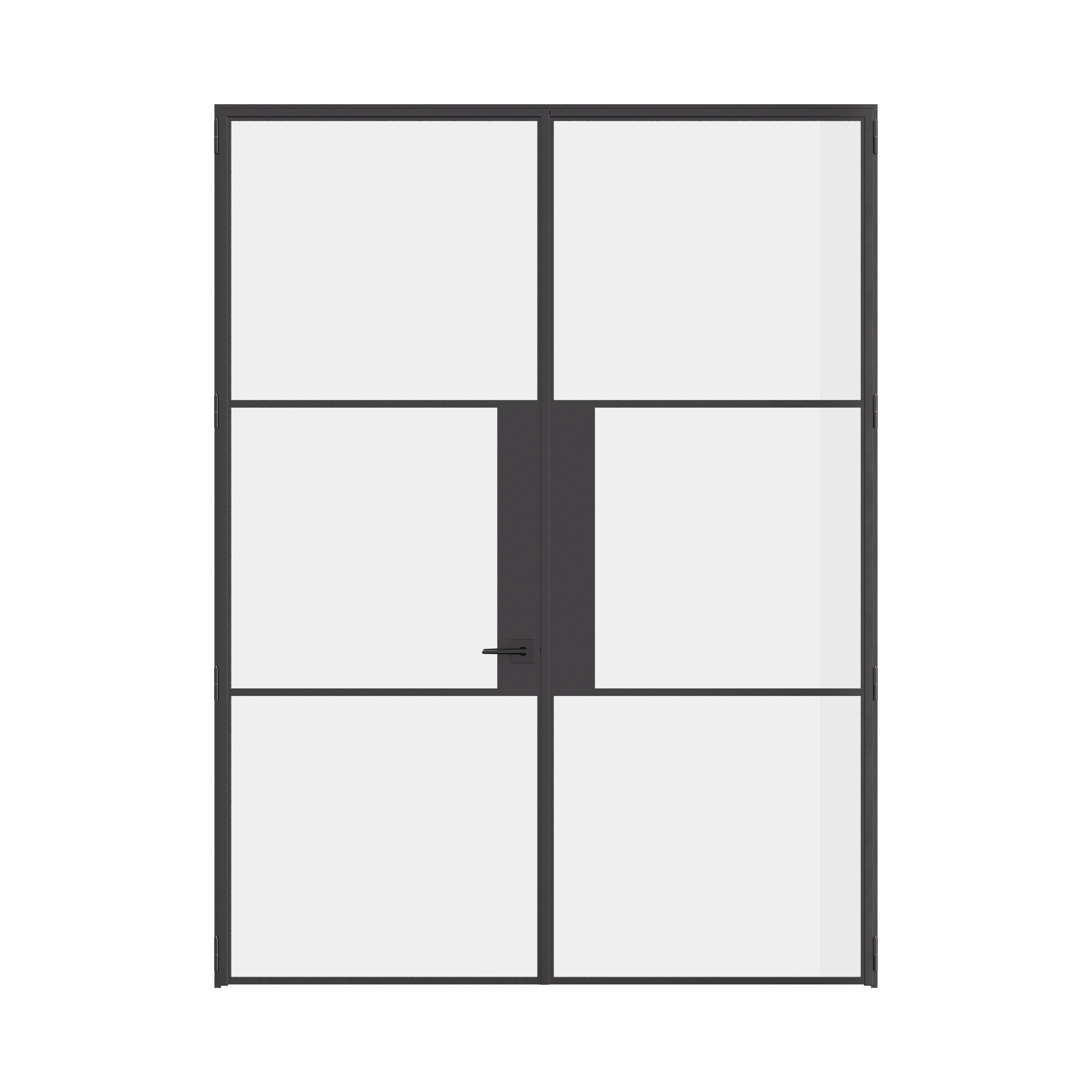 Air 4 double flat steel interior doors with narrow profiles and durable black finish