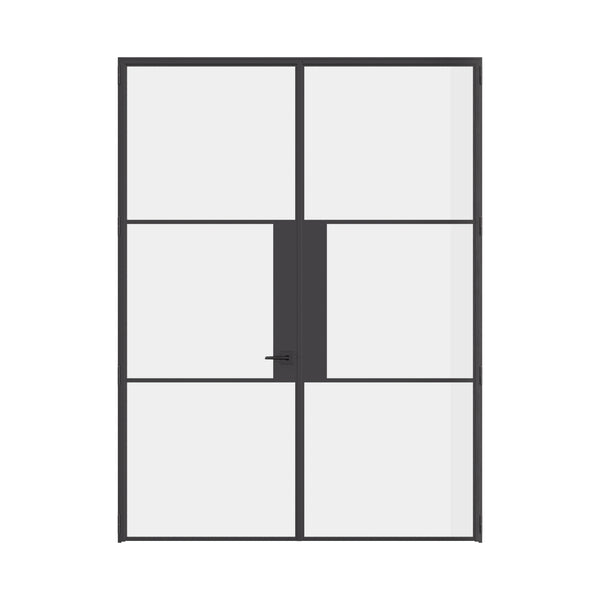 Air 4 double flat steel interior doors with narrow profiles and durable black finish