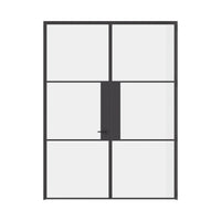 Air 4 double flat interior doors in solid steel with slim profiles