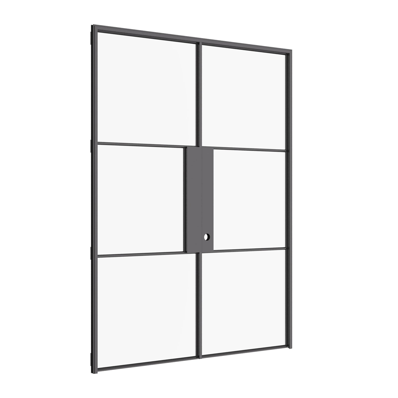 Air 4 double flat prehung steel doors with strong frame and clean geometric design