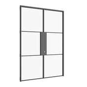 Air 4 double flat prehung steel doors with strong frame and clean geometric design