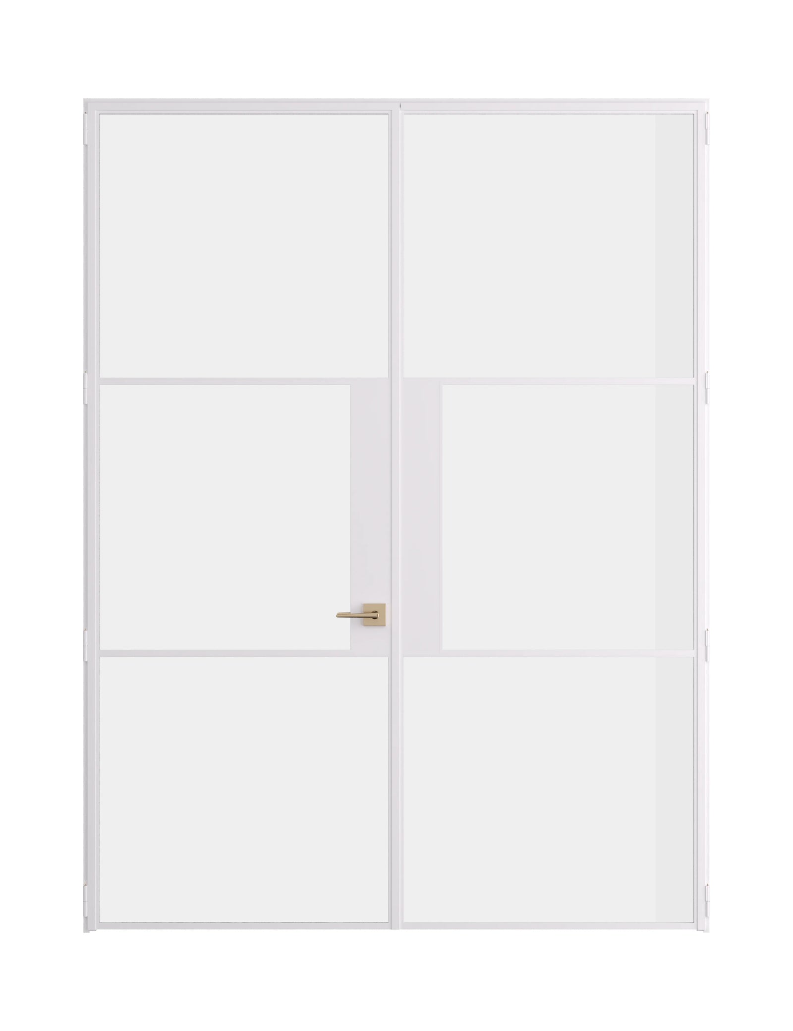 Air 4 double flat doors in white steel with narrow modern sightlines