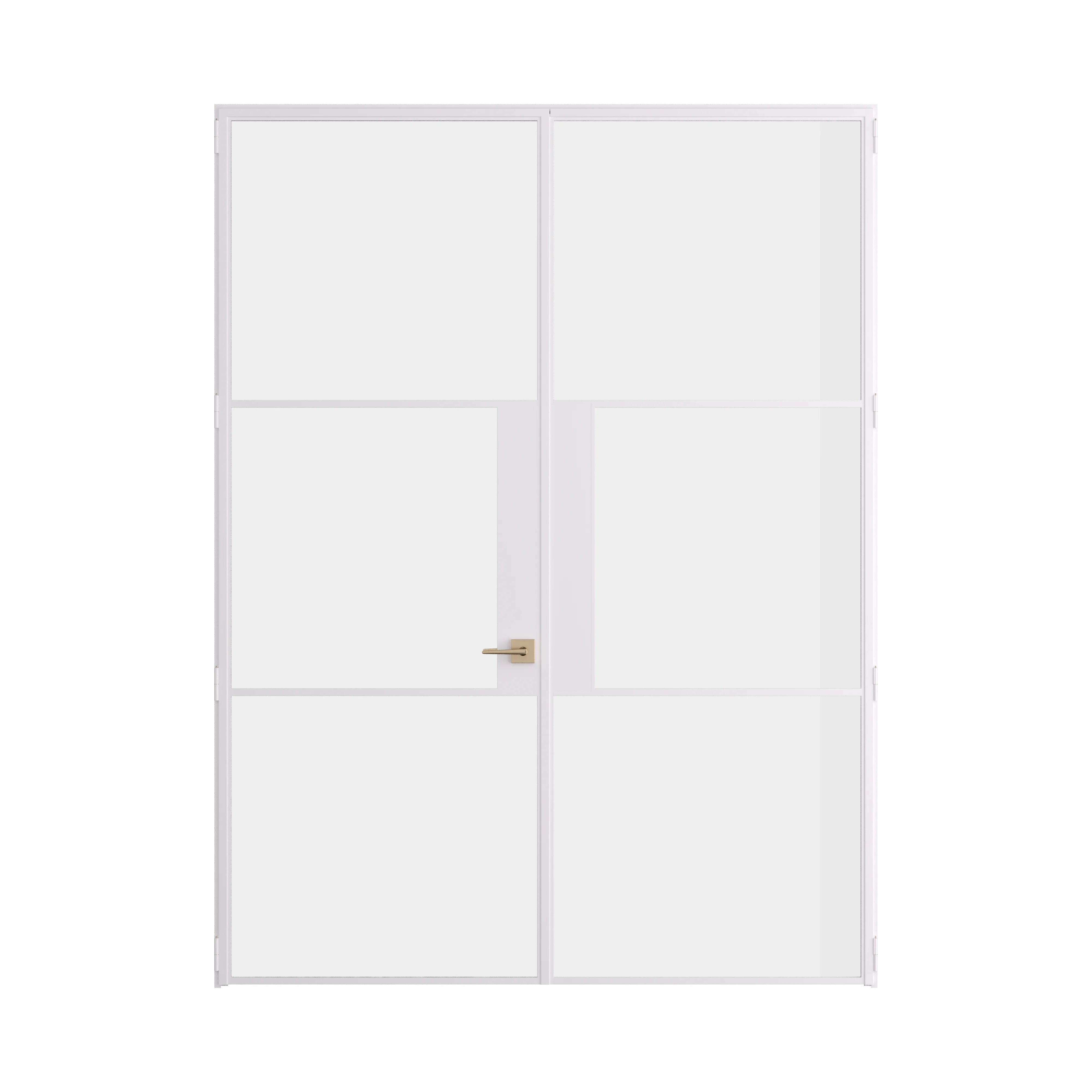 Air 4 double flat doors in white steel with narrow modern sightlines