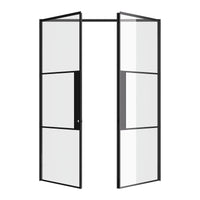 Air 4 modern double flat door pair in durable steel construction