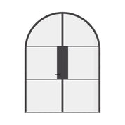 Air 4 double full arch interior doors in solid steel with dramatic curved tops