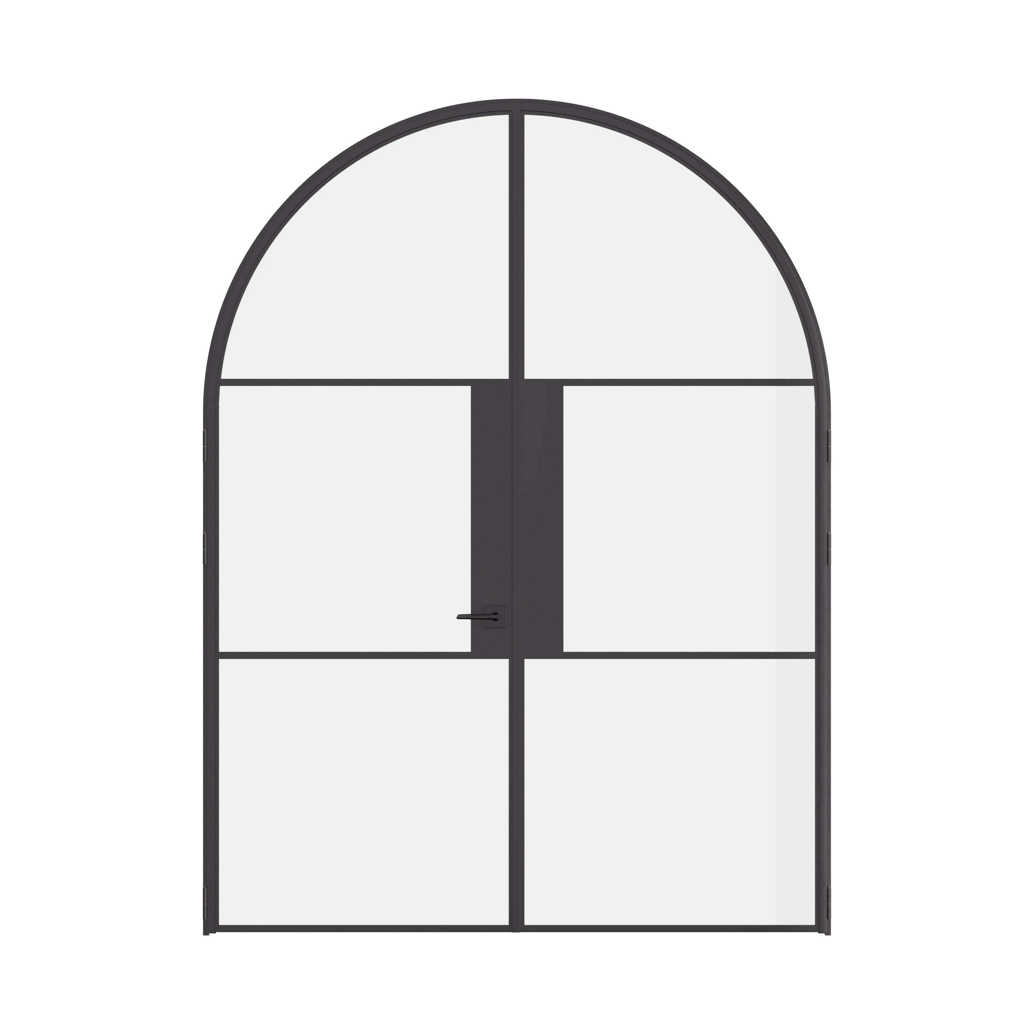Air 4 double full arch interior doors in solid steel with dramatic curved tops